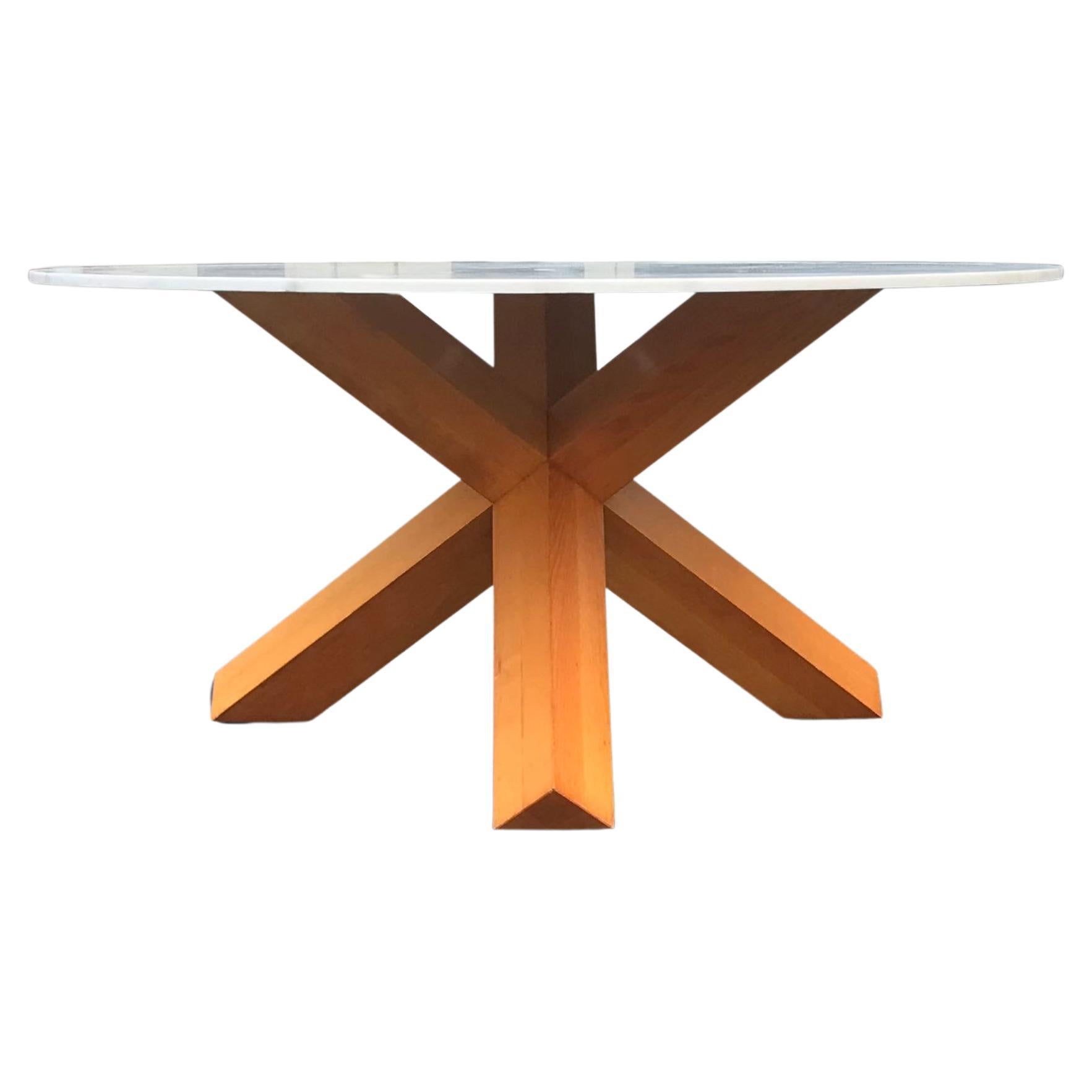 La Rotonda Ash and marble dining table by Mario Bellini for Cassina 1980s For Sale