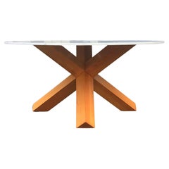 Used La Rotonda Ash and marble dining table by Mario Bellini for Cassina 1980s