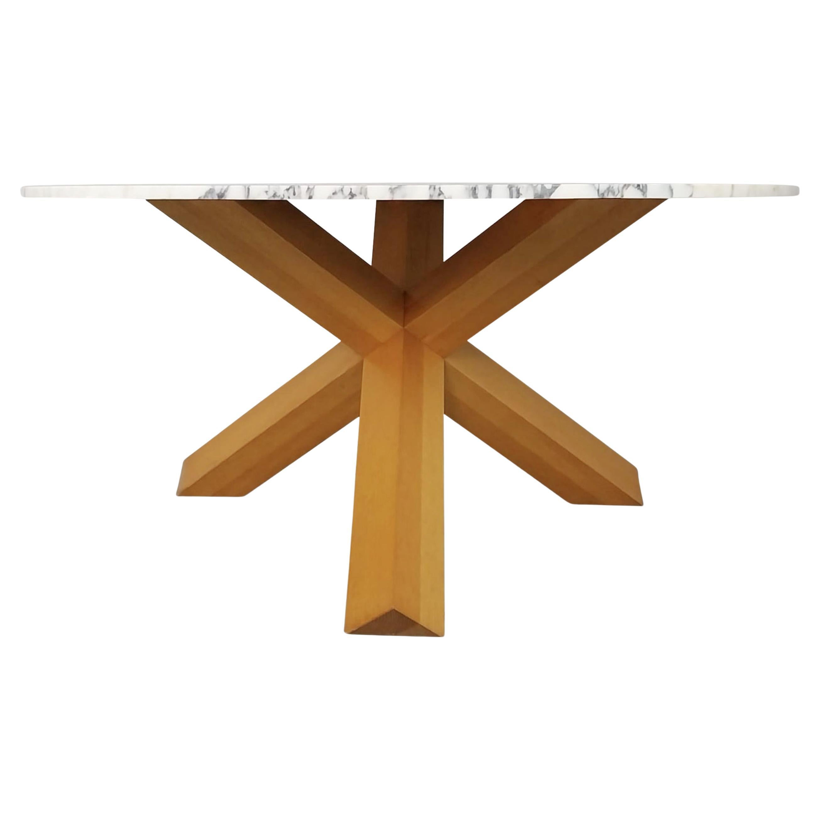 La Rotonda Ash and marble dining table by Mario Bellini for Cassina 1980s