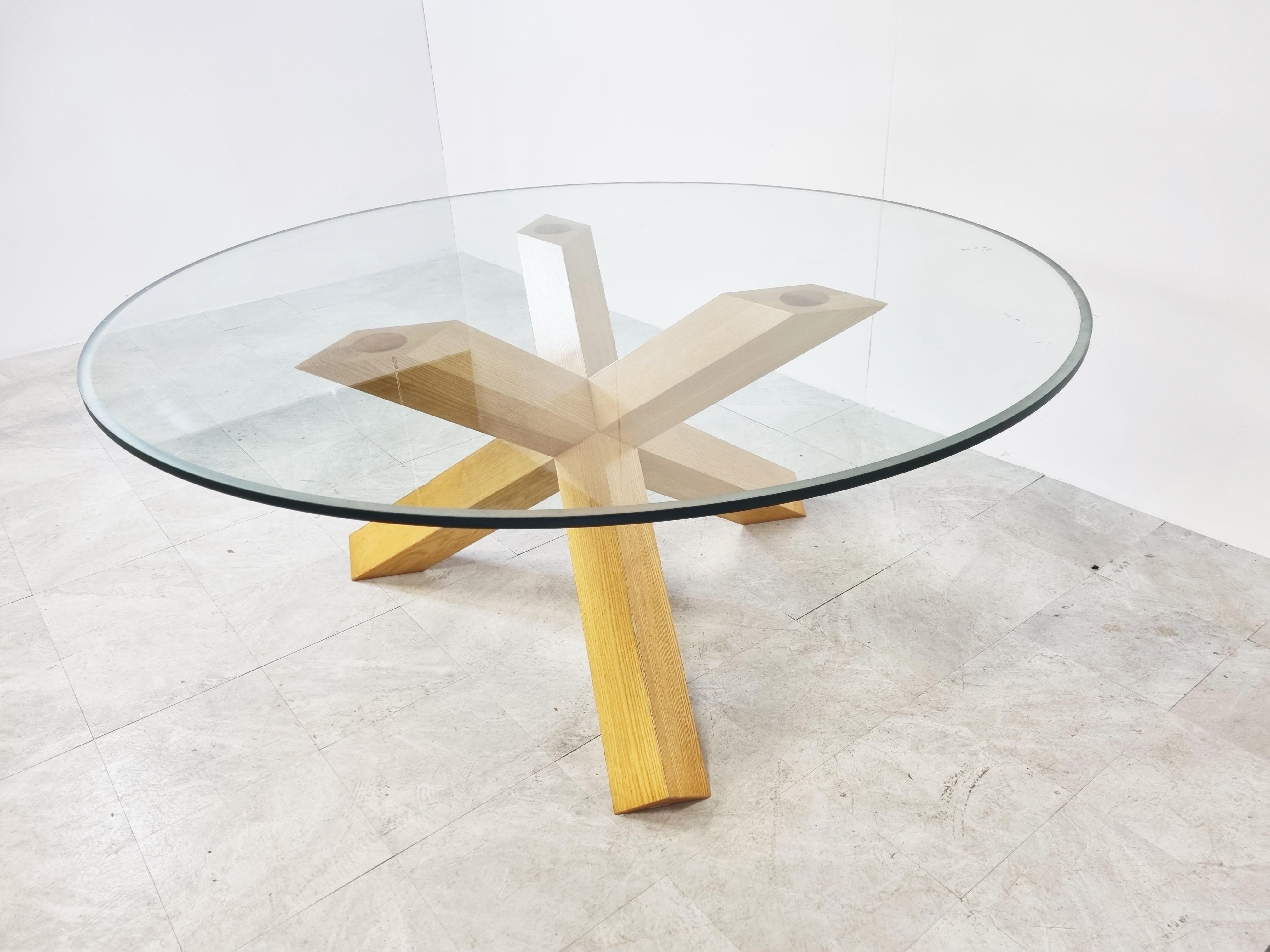 Glass La Rotonda Dining Table by Mario Bellini, 1970s