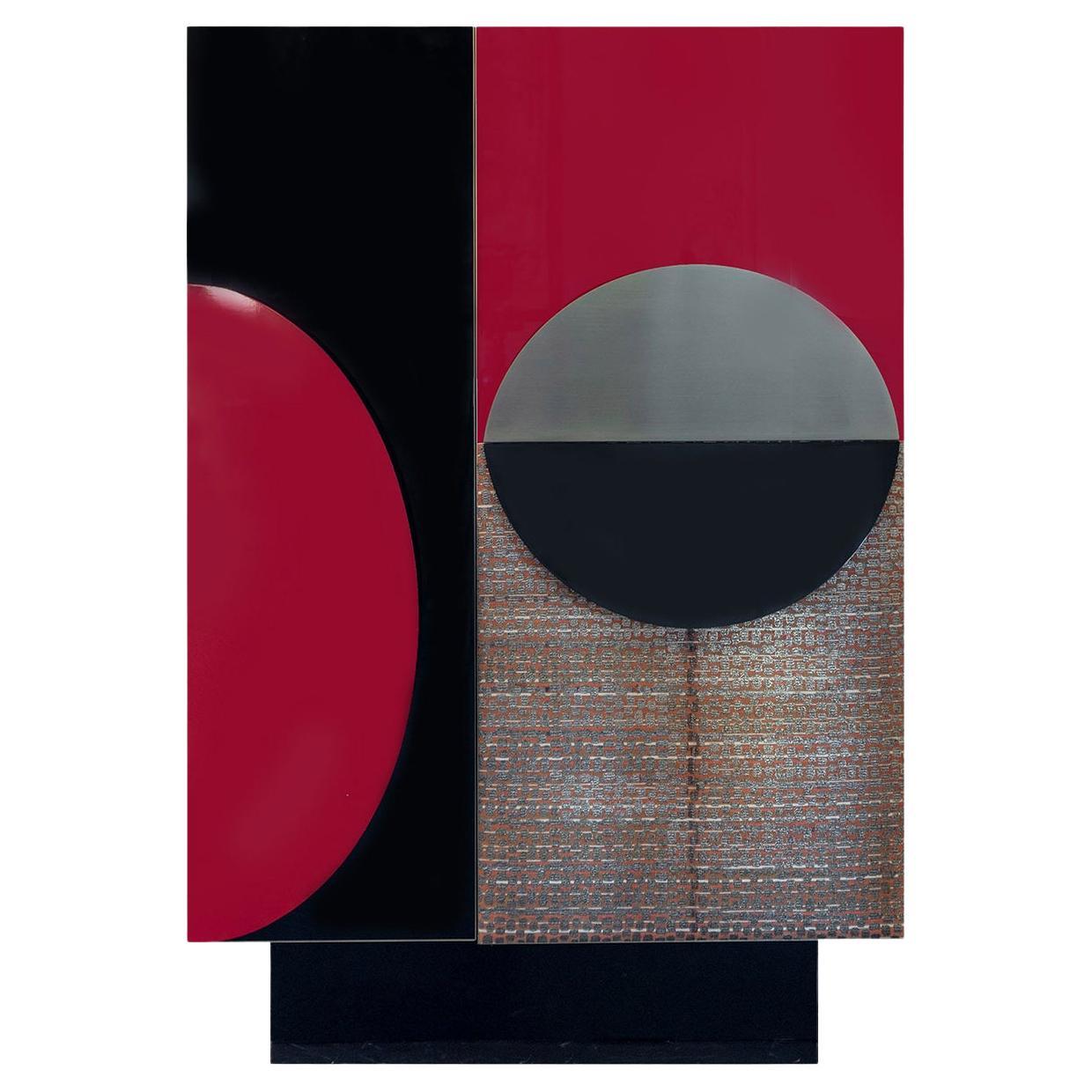 La Roue meuble de rangement noir et rouge  en vente