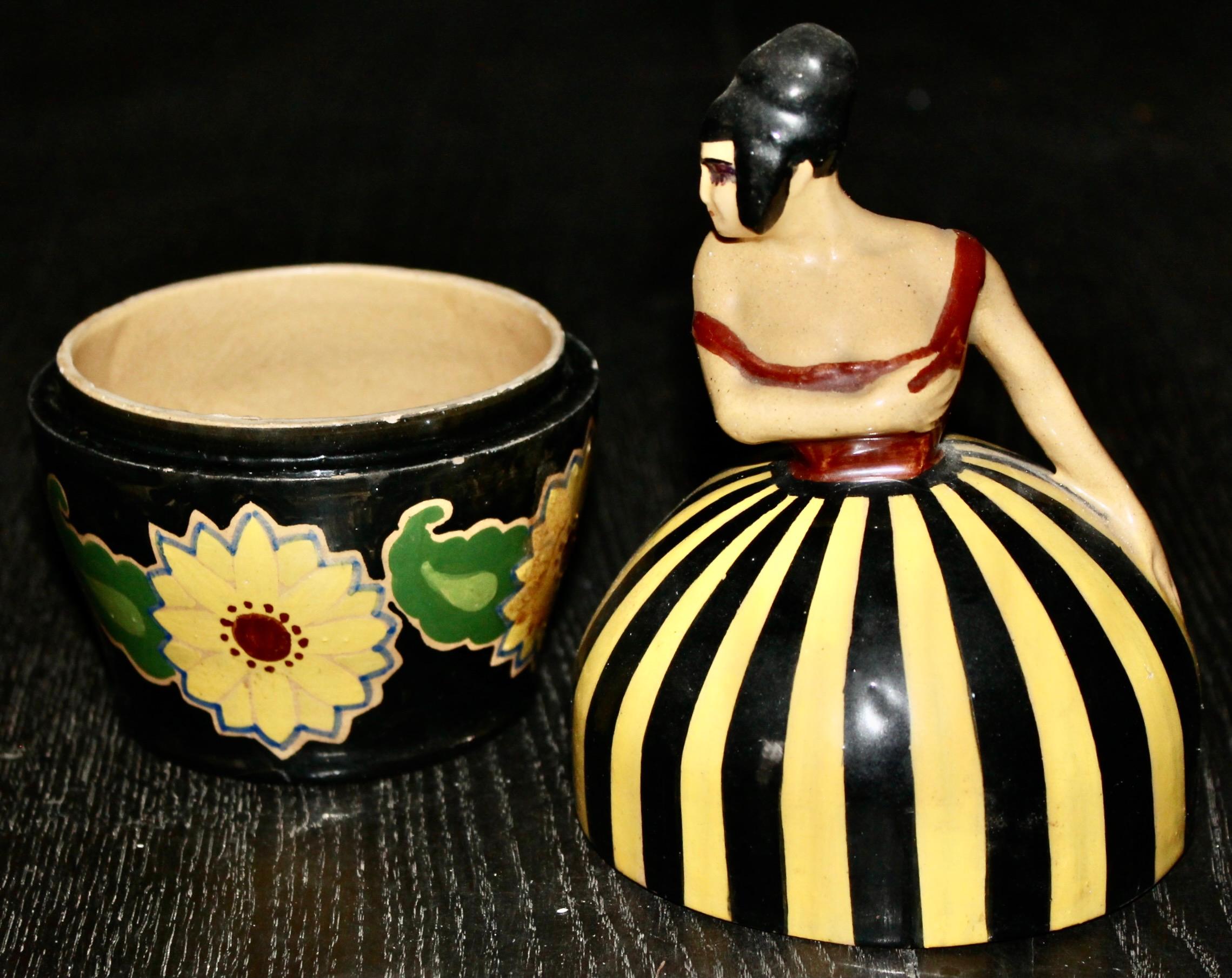 Art Nouveau La Salamandra Roma Figural Art Deco Container
