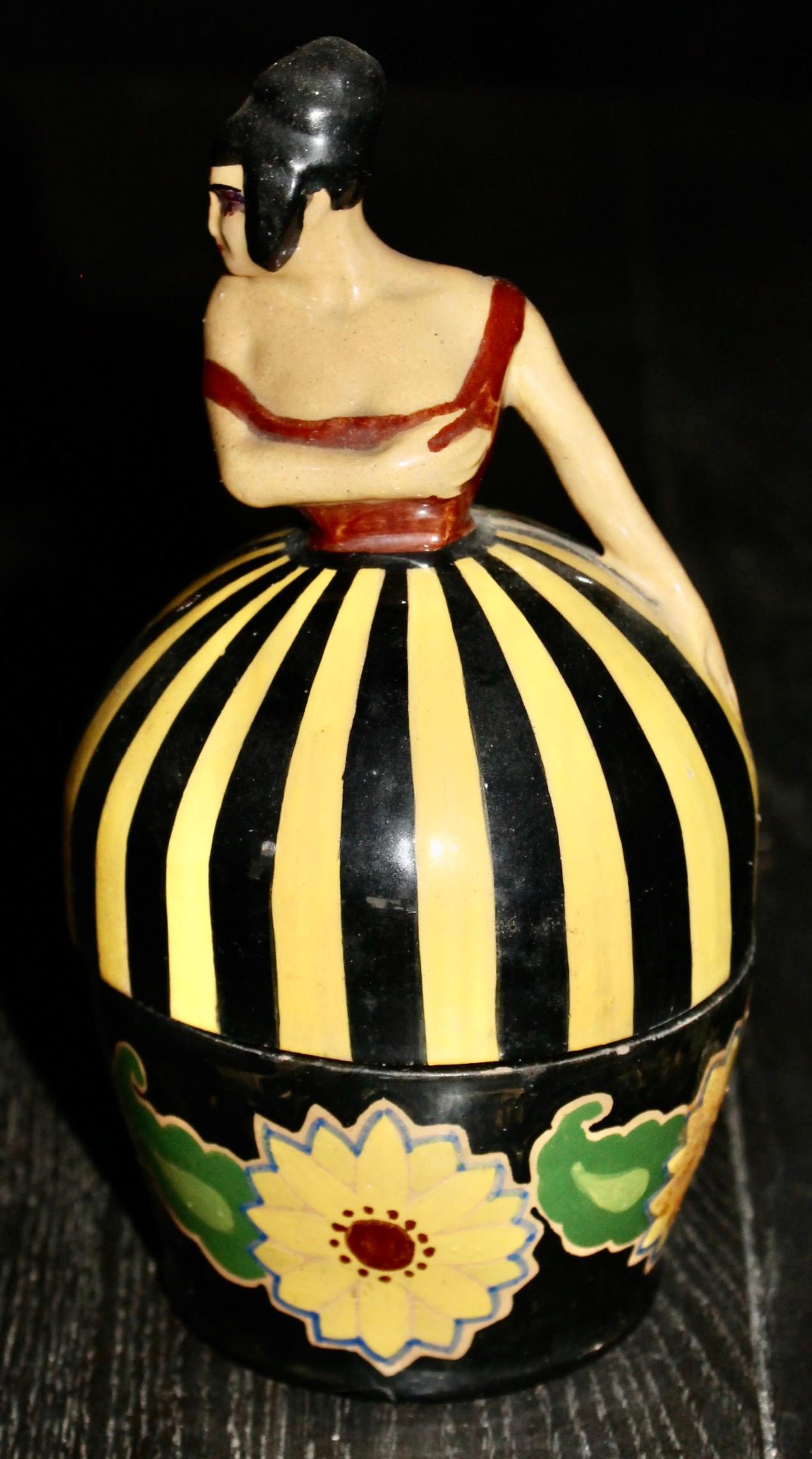 Italian La Salamandra Roma Figural Art Deco Container