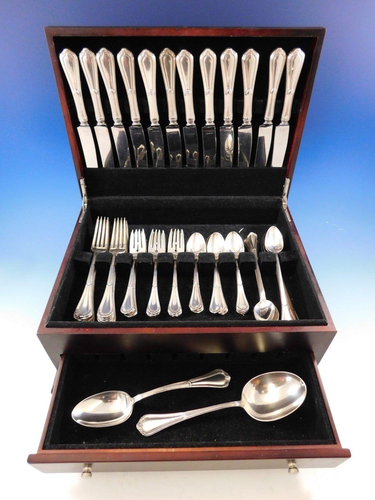 Lovely La Salle by Dominick and Haff sterling silver flatware set - 60 pieces. This set includes:

12 dinner knives, 9 3/4