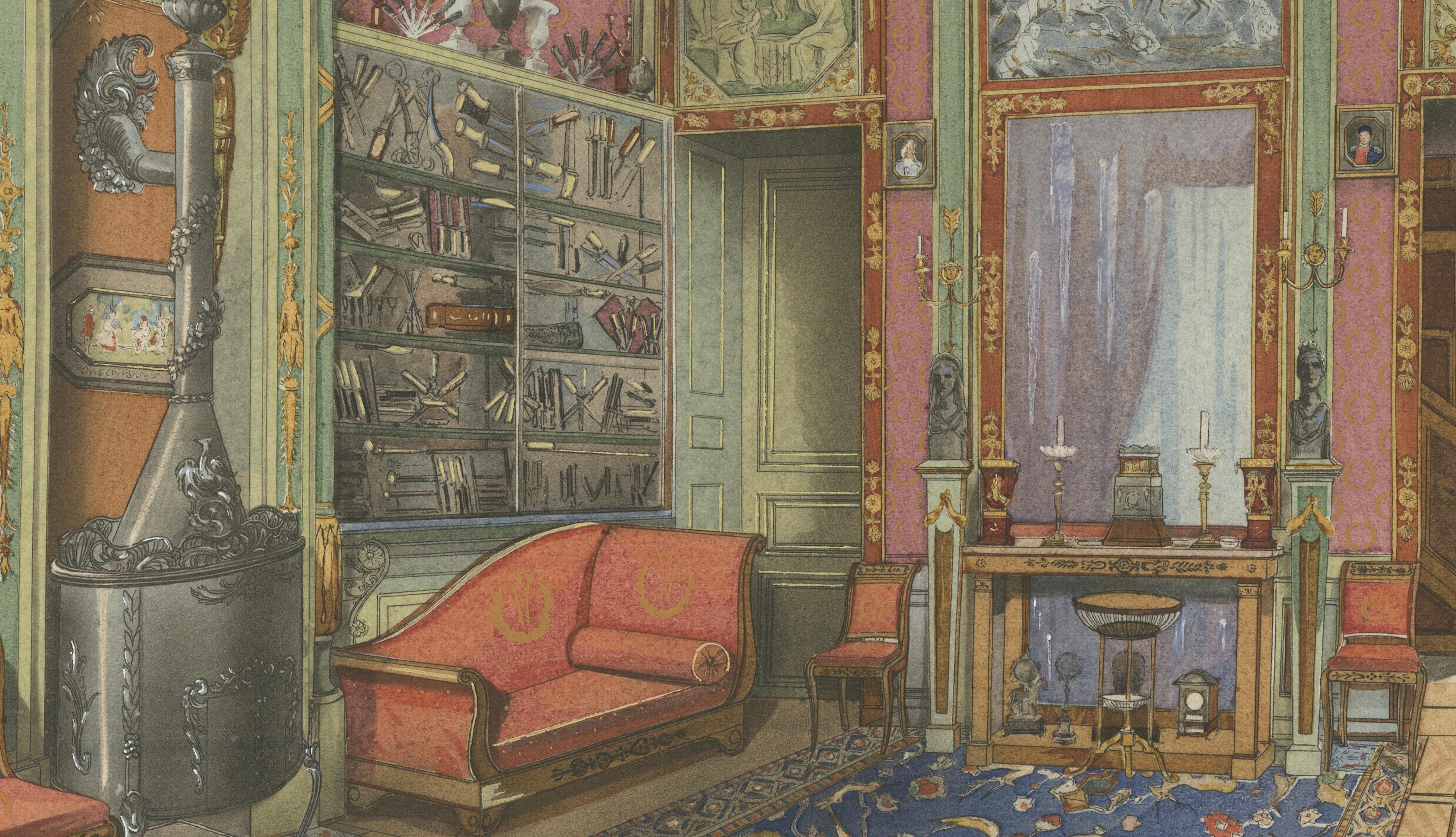 La Salle de Billard, an Elegant Belle Époque Interior, Circa 1900