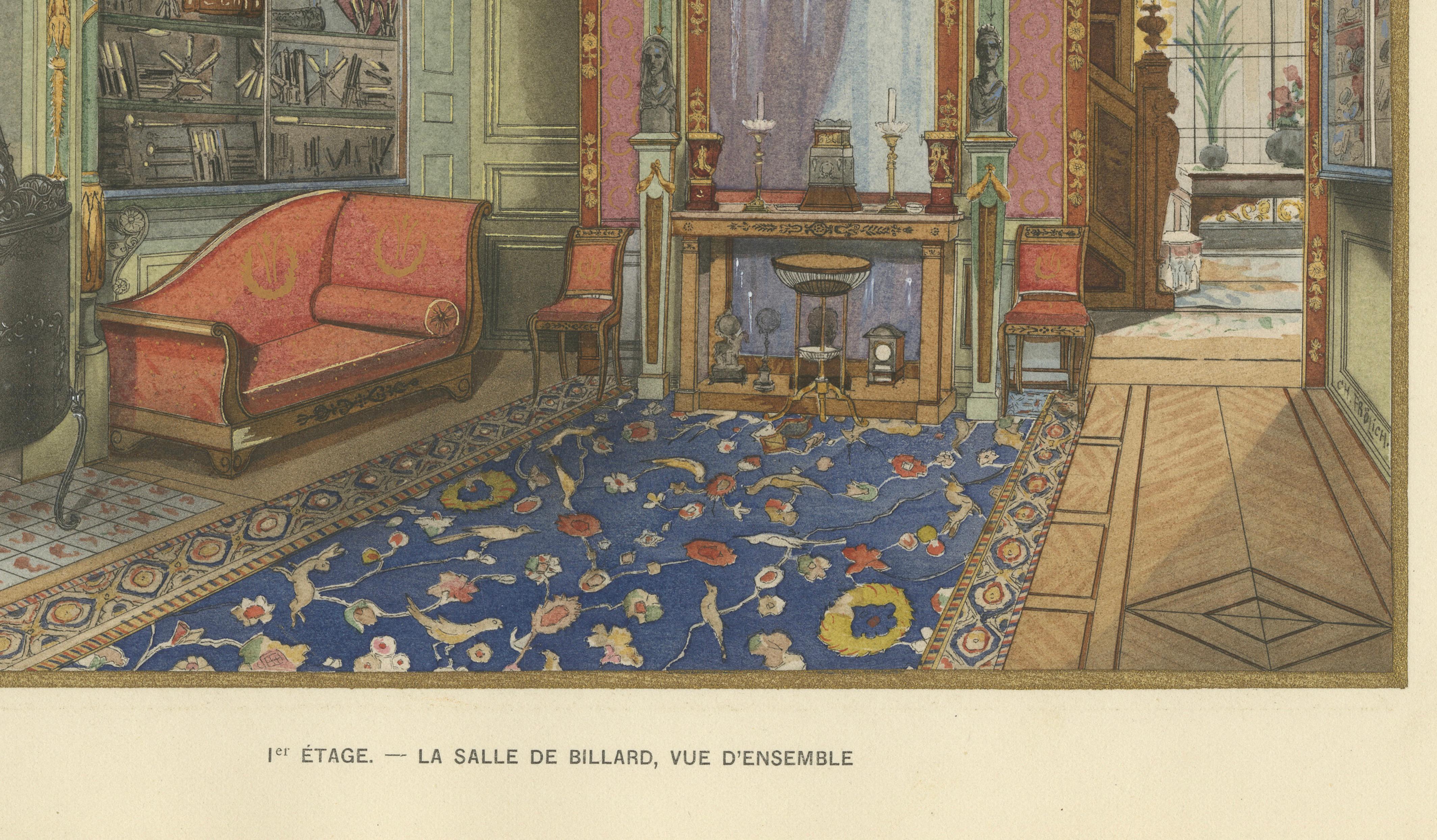 La Salle de Billard, an Elegant Belle Époque Interior, Circa 1900
