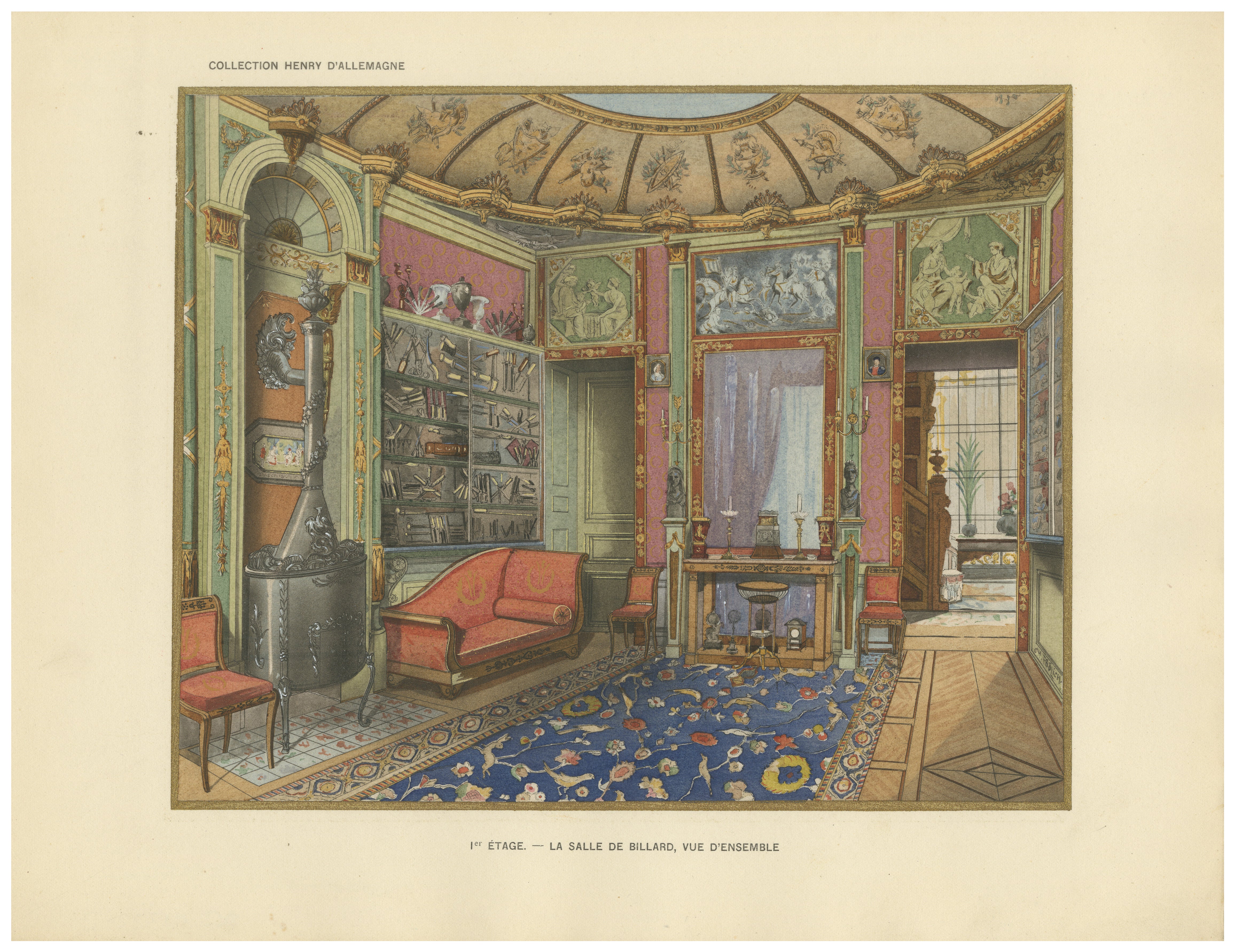 La Salle de Billard, an Elegant Belle Époque Interior, Circa 1900