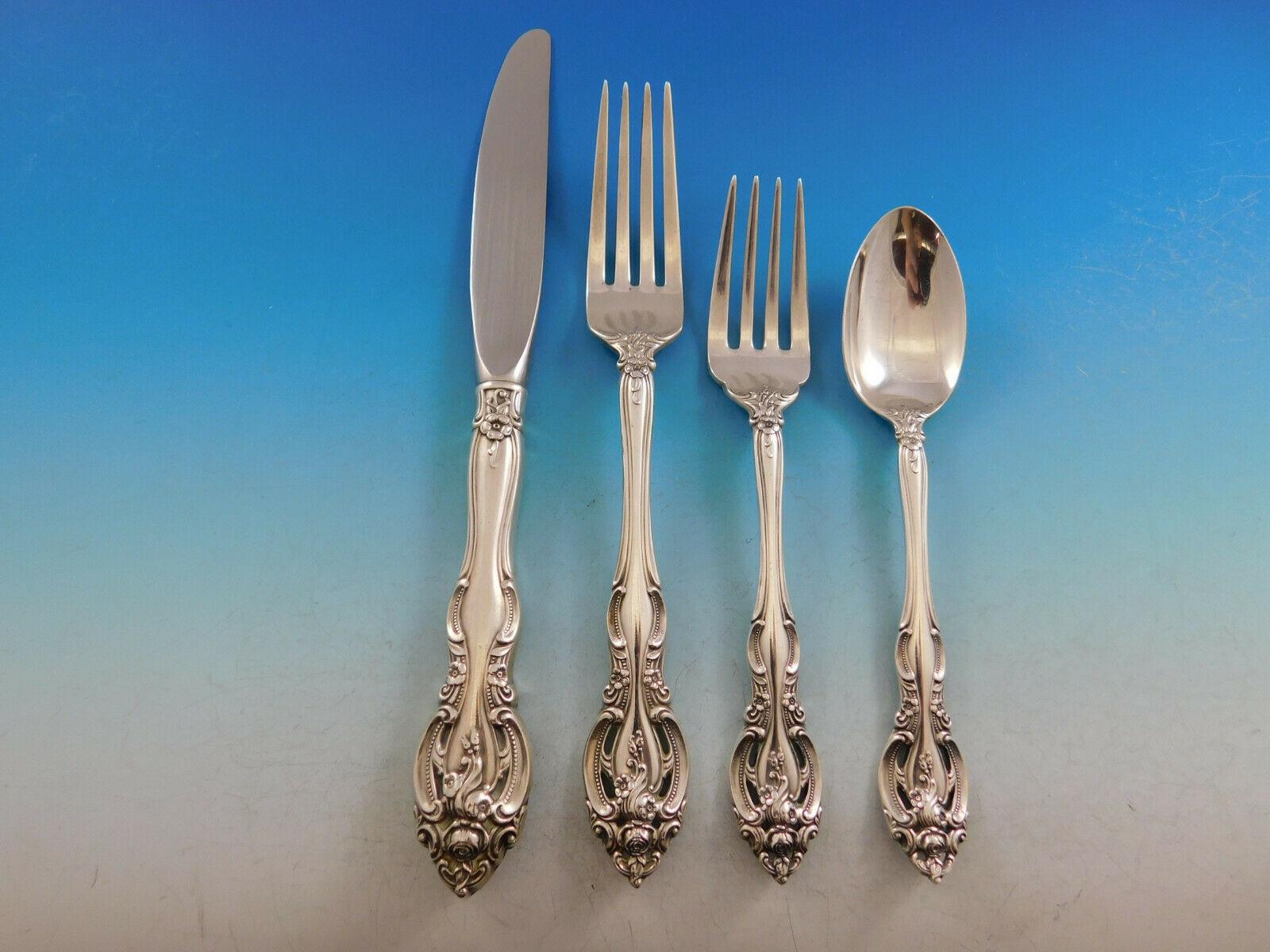 La Scala by Gorham Sterling Silver Flatware Service for 12 Set 60 pieces In Excellent Condition For Sale In Big Bend, WI