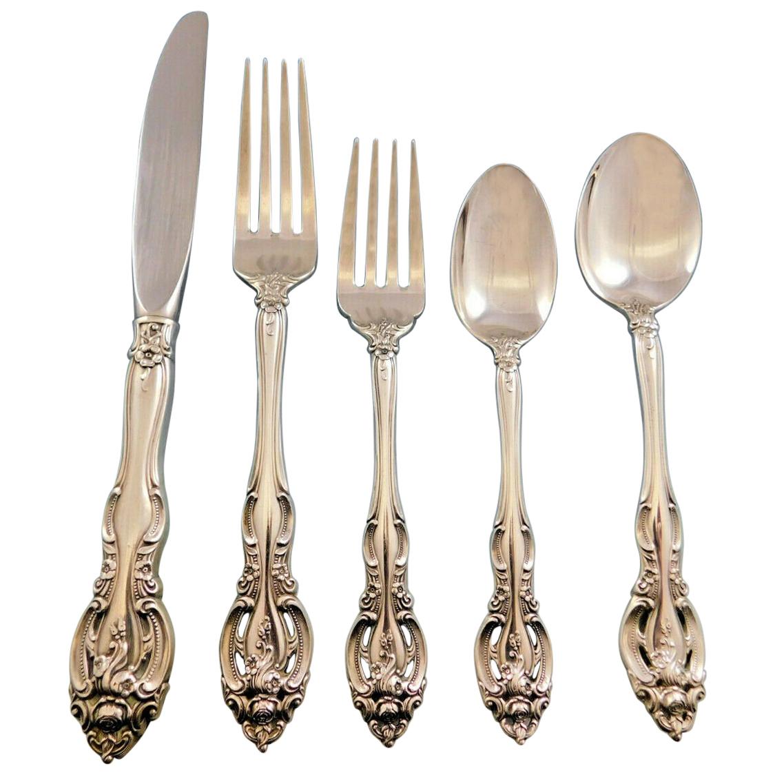 La Scala by Gorham, Besteckset aus Sterlingsilber für 12 Personen, 60 Teile