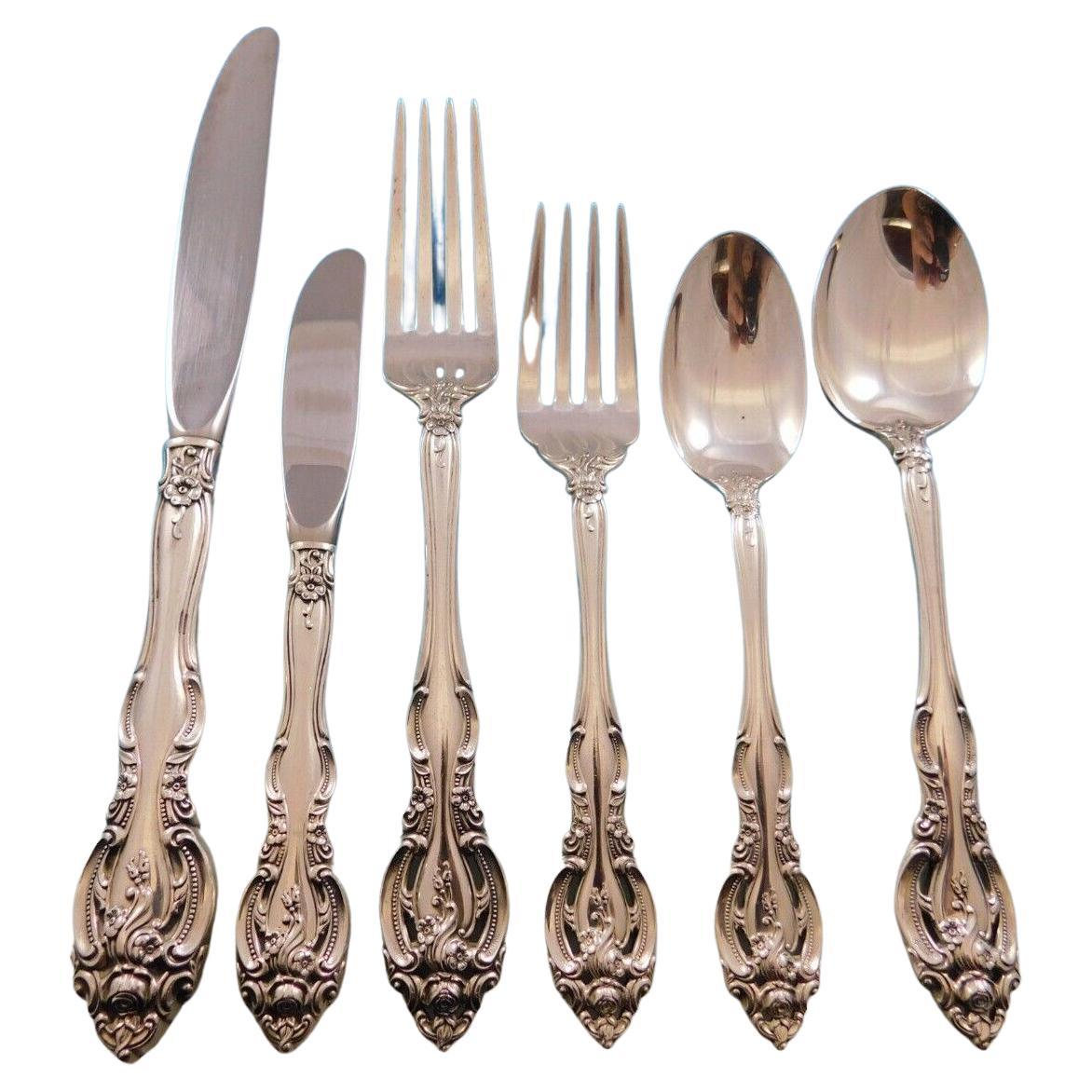 La Scala by Gorham Sterling Silver Flatware Service for 12 Set 79 Pieces For Sale