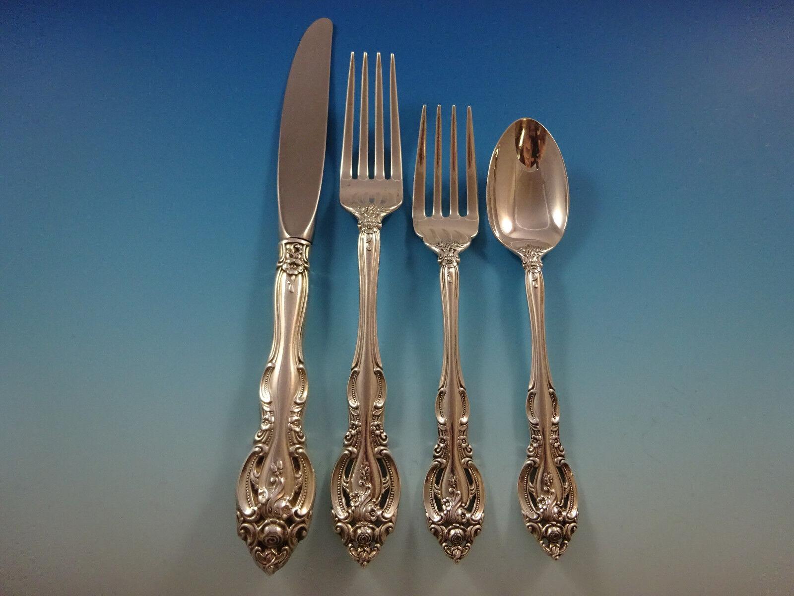 La Scala by Gorham Sterling Silver Flatware Service For 8 Set 41 Pieces In Excellent Condition For Sale In Big Bend, WI