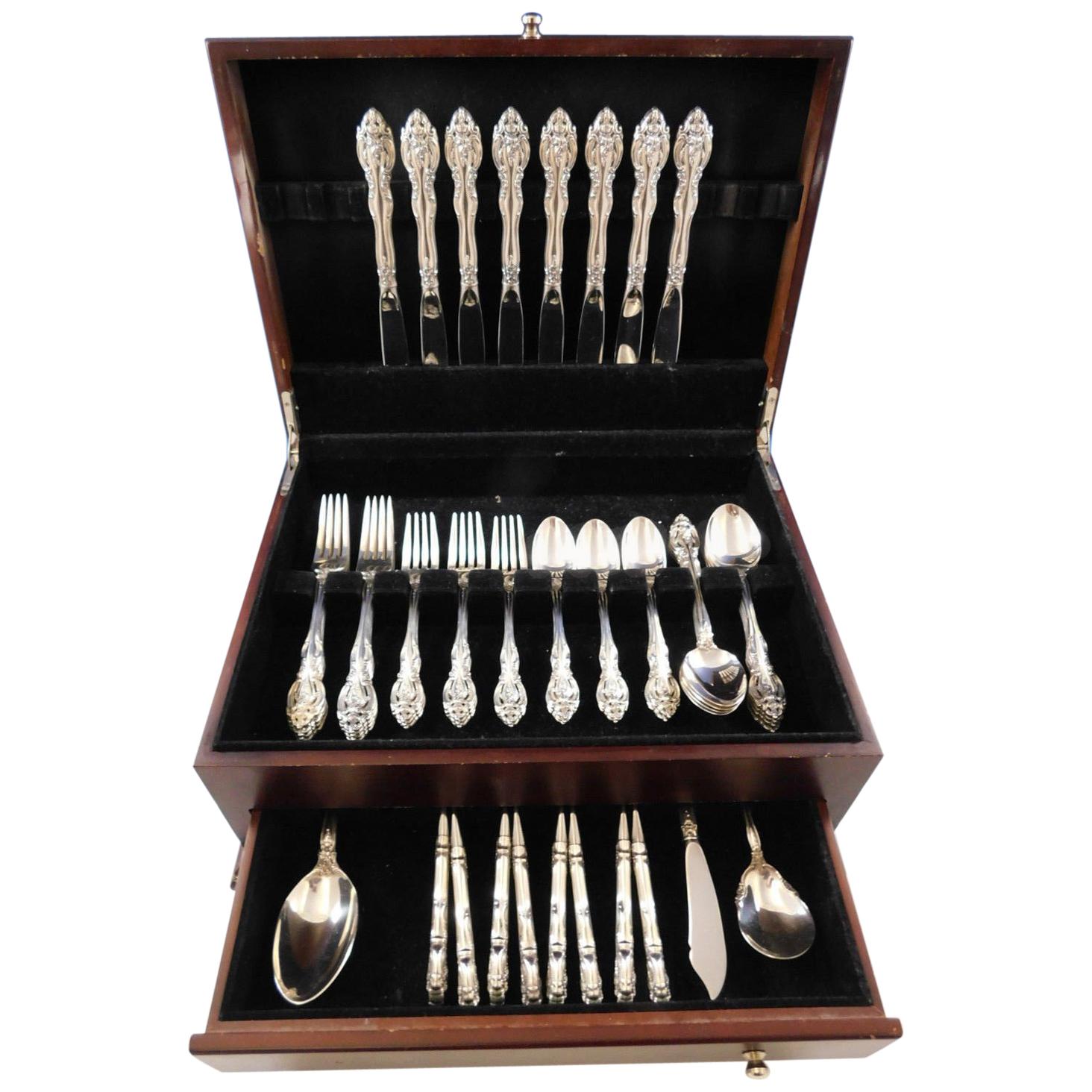 La Scala by Gorham Sterling Silver Flatware Service for Eight Set 51 Pieces For Sale