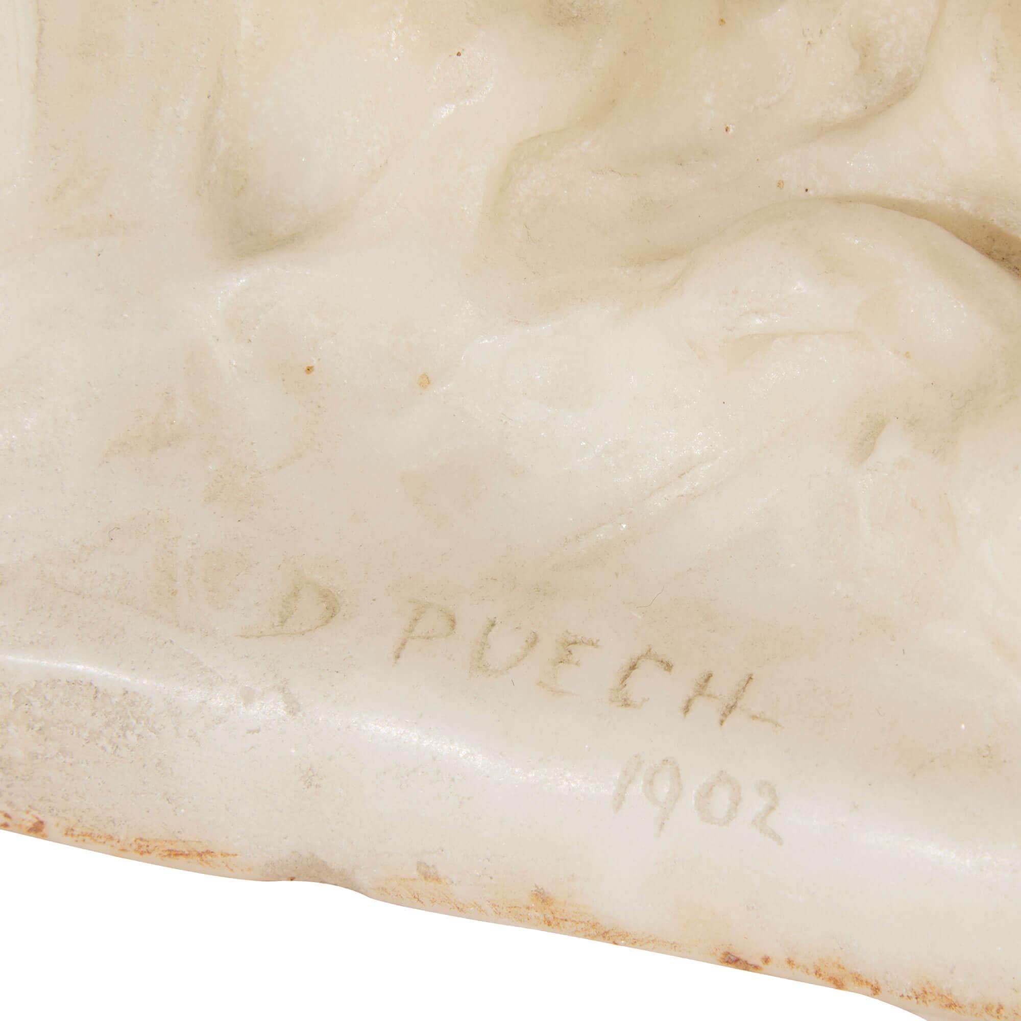 ‘La Seine’, Antique French Marble Figural Sculpture by Denys Pierre Puech For Sale 1