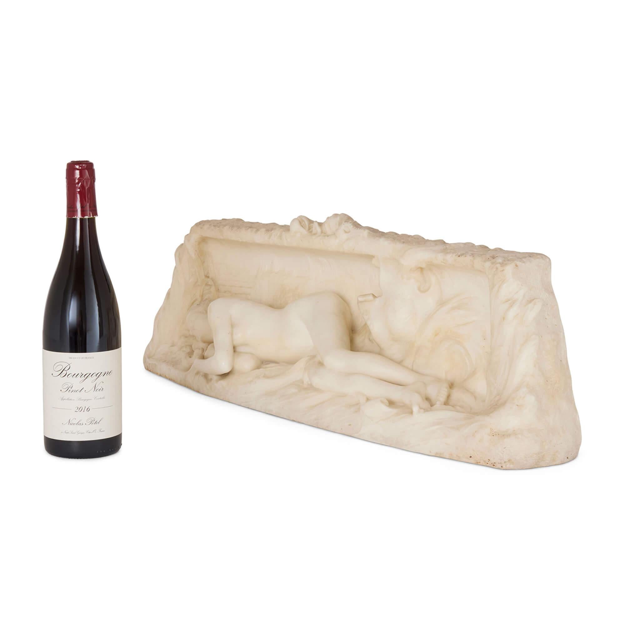 ‘La Seine’, Antique French Marble Figural Sculpture by Denys Pierre Puech For Sale 3