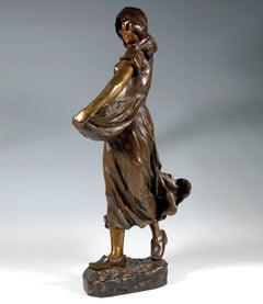 'La Sémeuse', Large Art Nouveau Bronze Figure After Oscar Roty, Vienna, Ca 1899