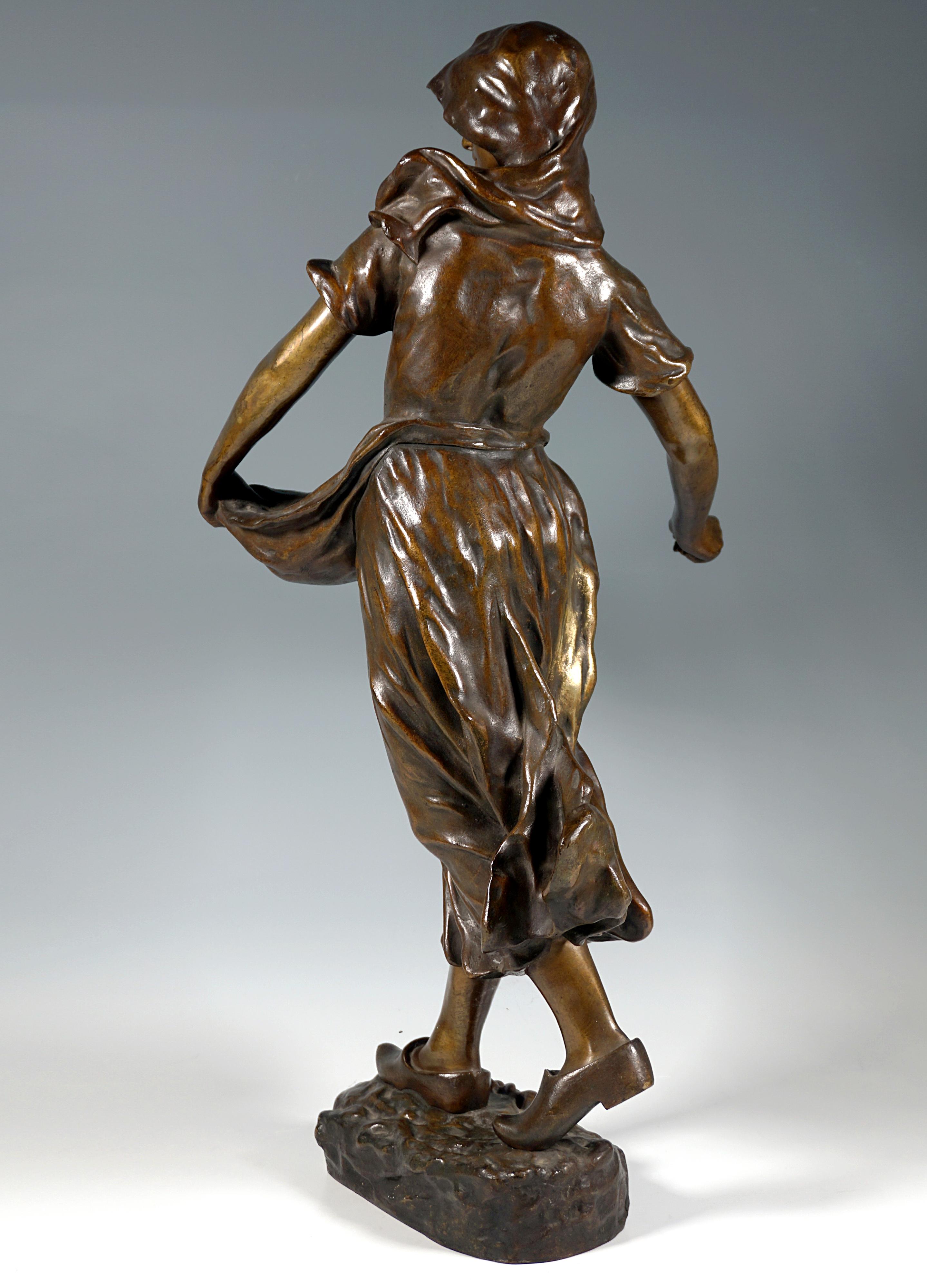 Austriaco 'La Sémeuse', grande figura in bronzo Art Nouveau di Oscar Roty, Vienna, 1899 ca. in vendita
