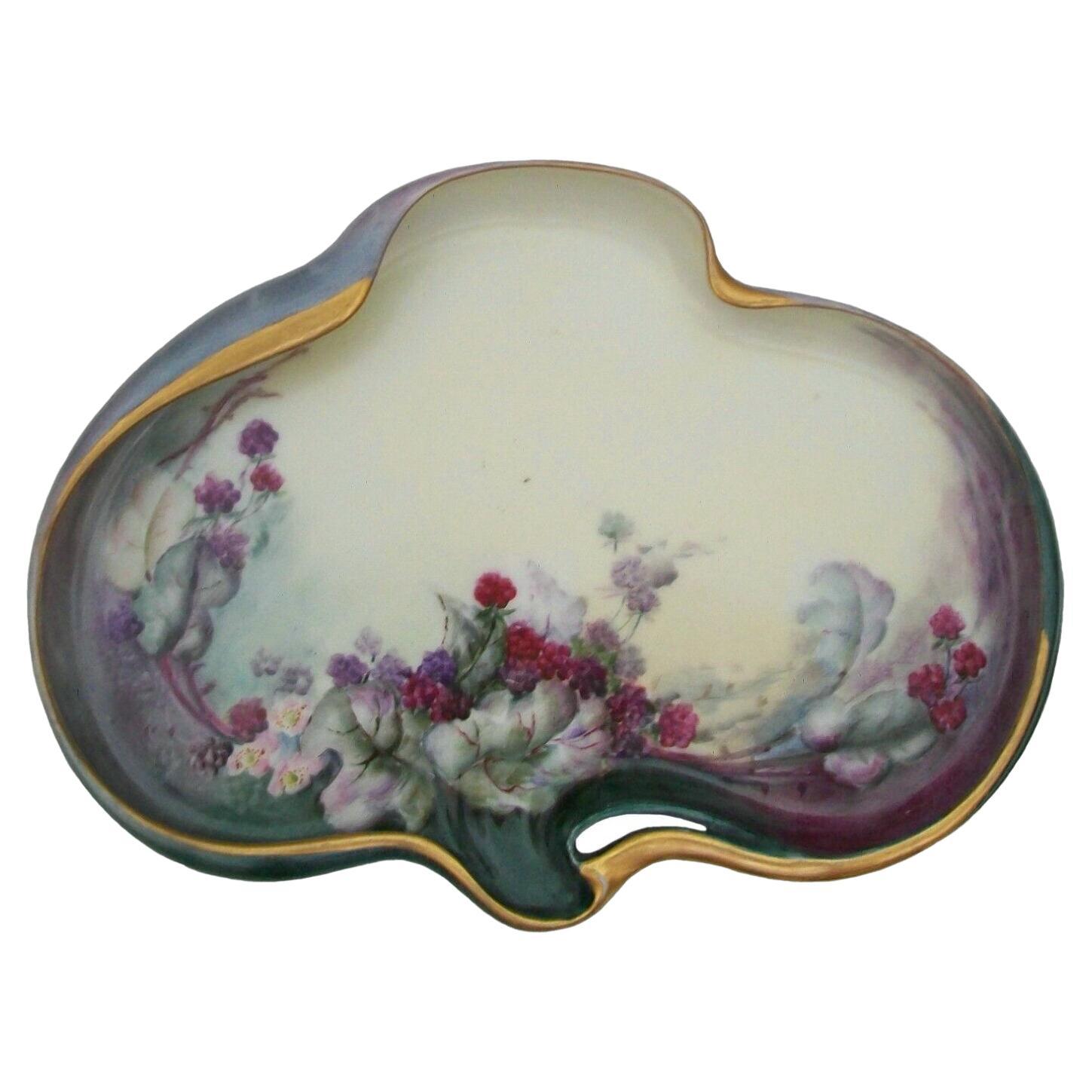 La Seynie, Hand Painted & Gilded Limoges Cabinet Tray, France, circa 1910