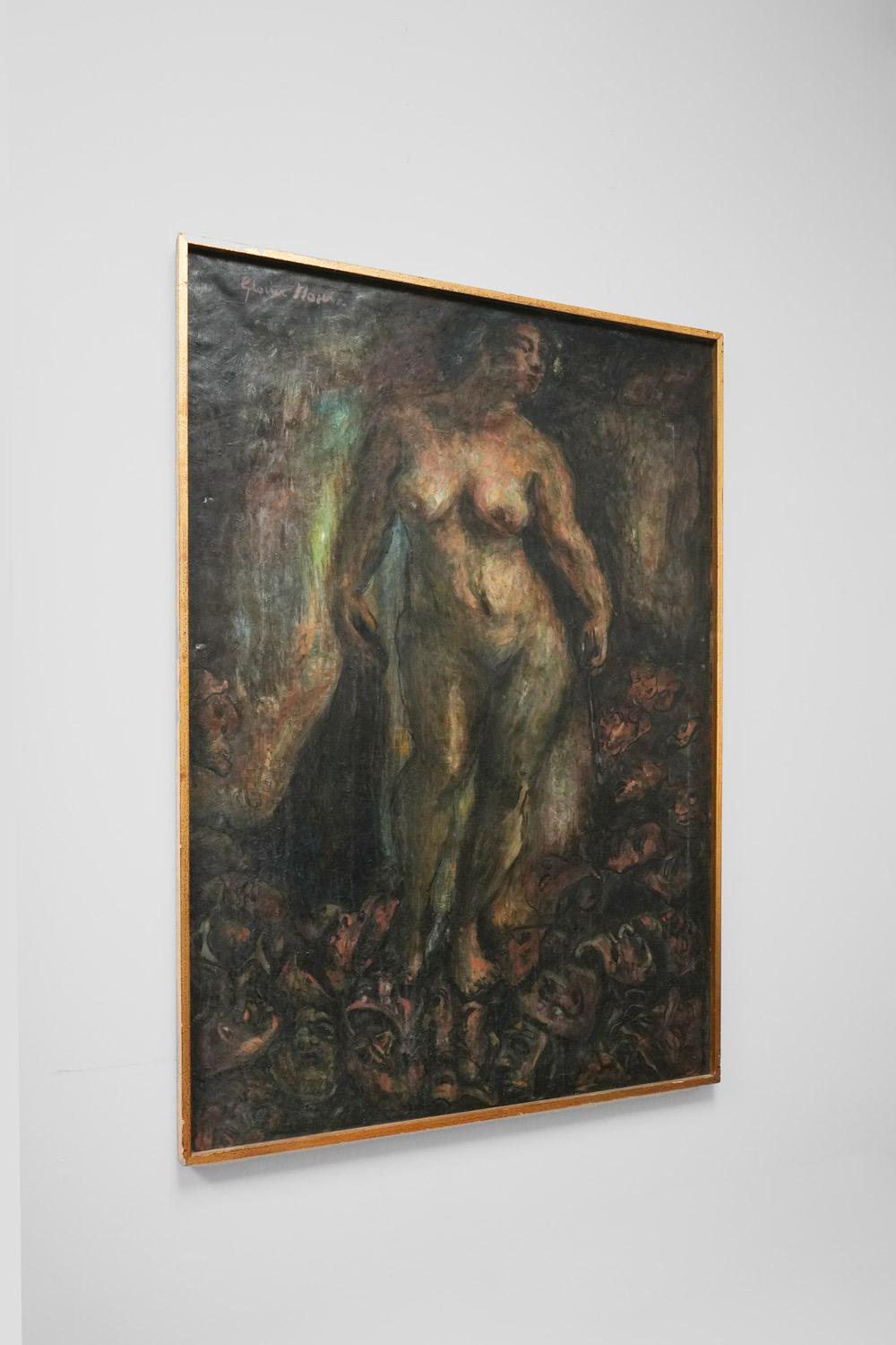 Huile sur toile représentant une femme nue, Gloria Morera Font (1938 - ), 