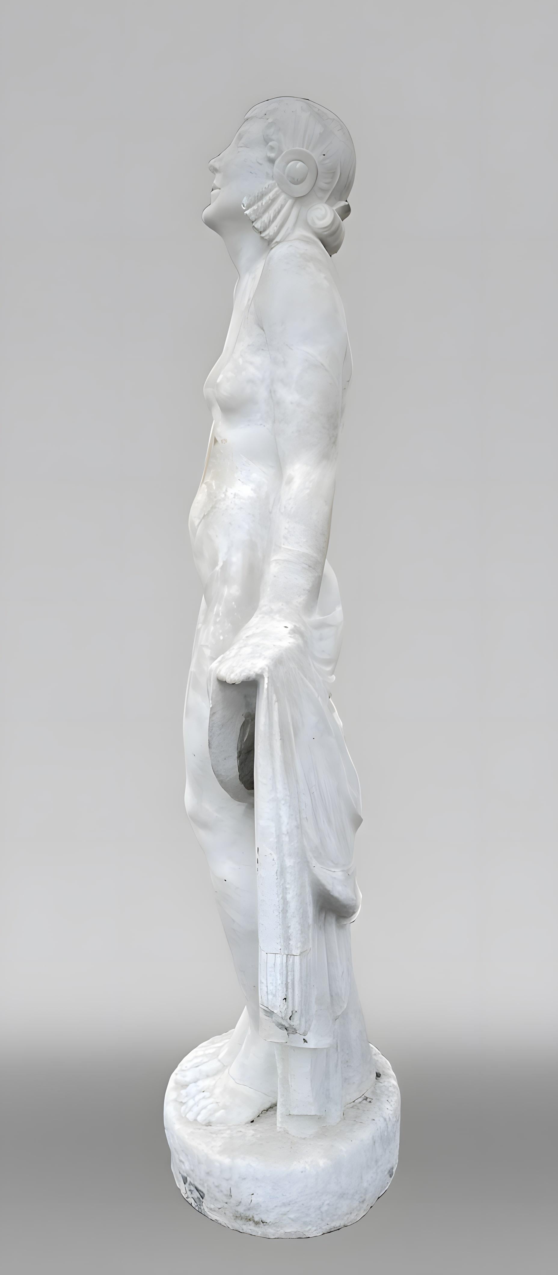 La Sortie du bain – Young woman, monumental Art Deco sculpture For Sale 4
