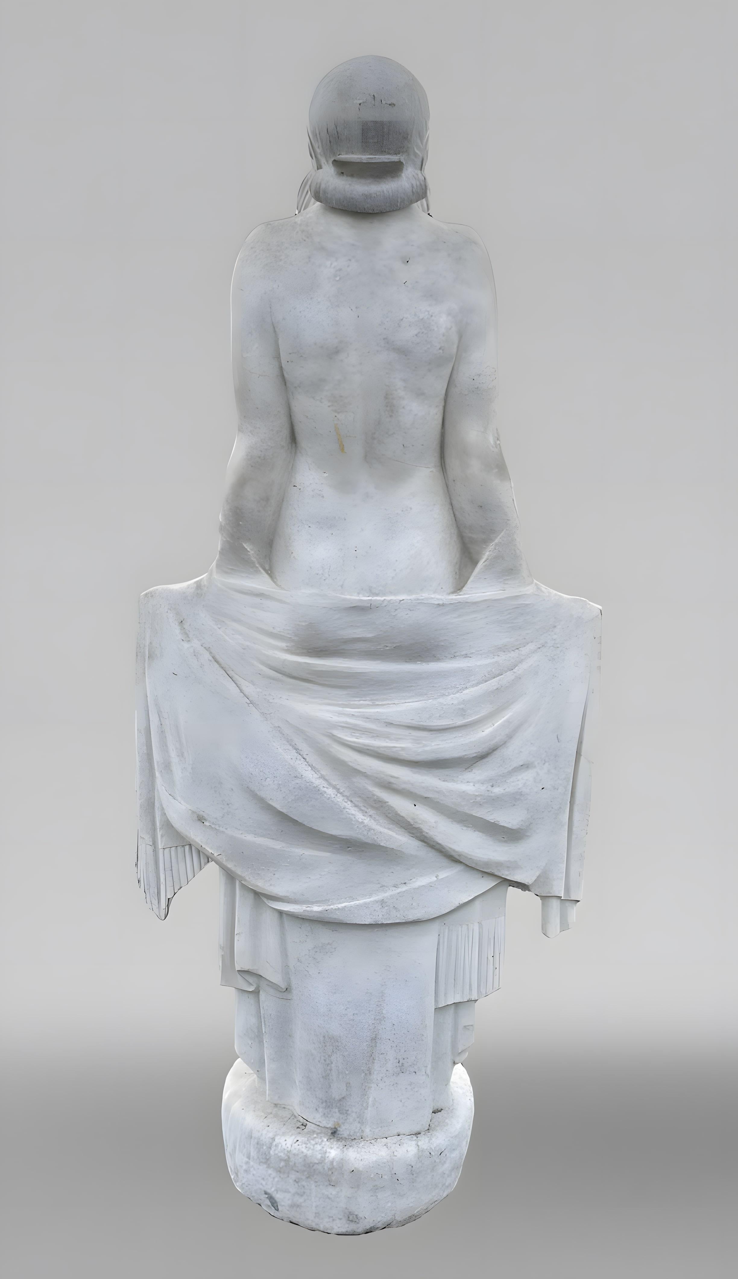 French La Sortie du bain – Young woman, monumental Art Deco sculpture For Sale