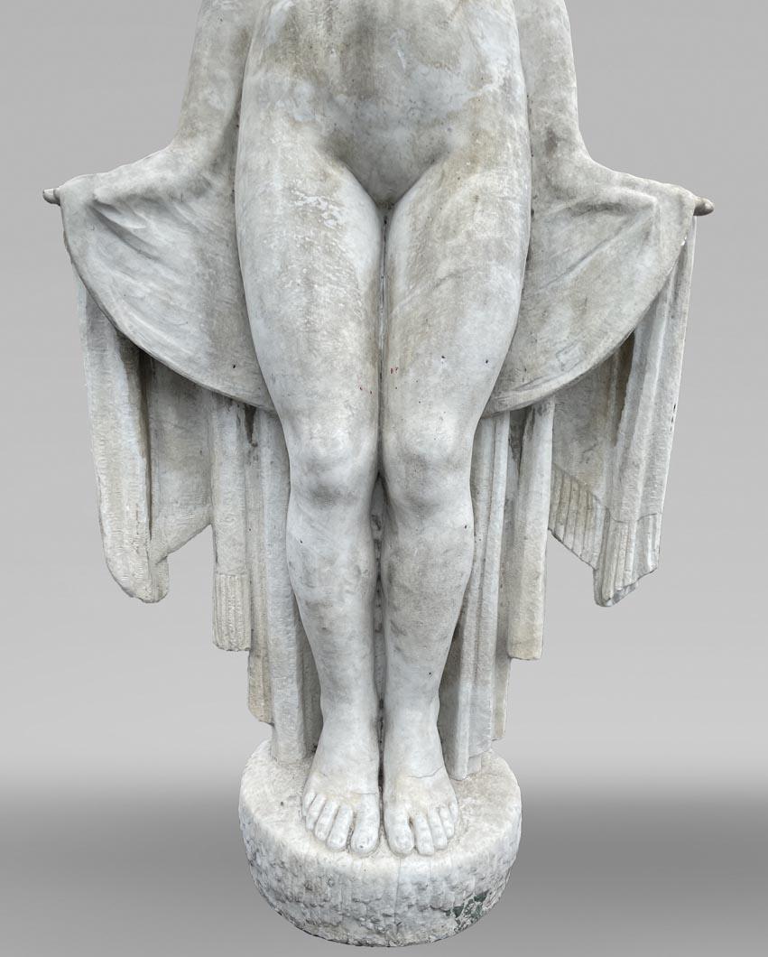 Mid-20th Century La Sortie du bain – Young woman, monumental Art Deco sculpture For Sale