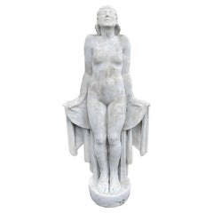 La Sortie du bain – Young woman, monumental Art Deco sculpture