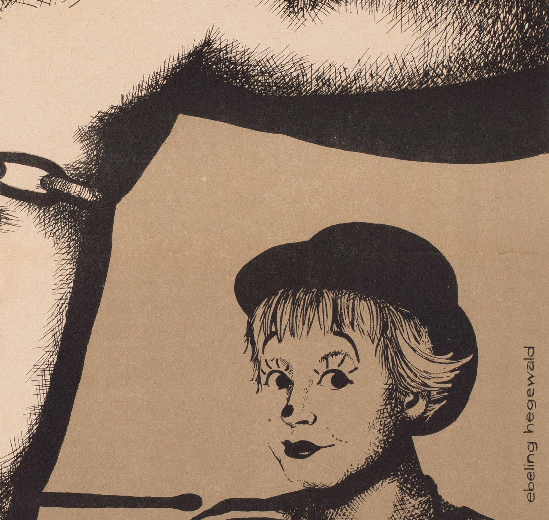 Lin La Strada 1961 Affiche de film de l'Allemagne de l'Est, Ebel Hegewald en vente