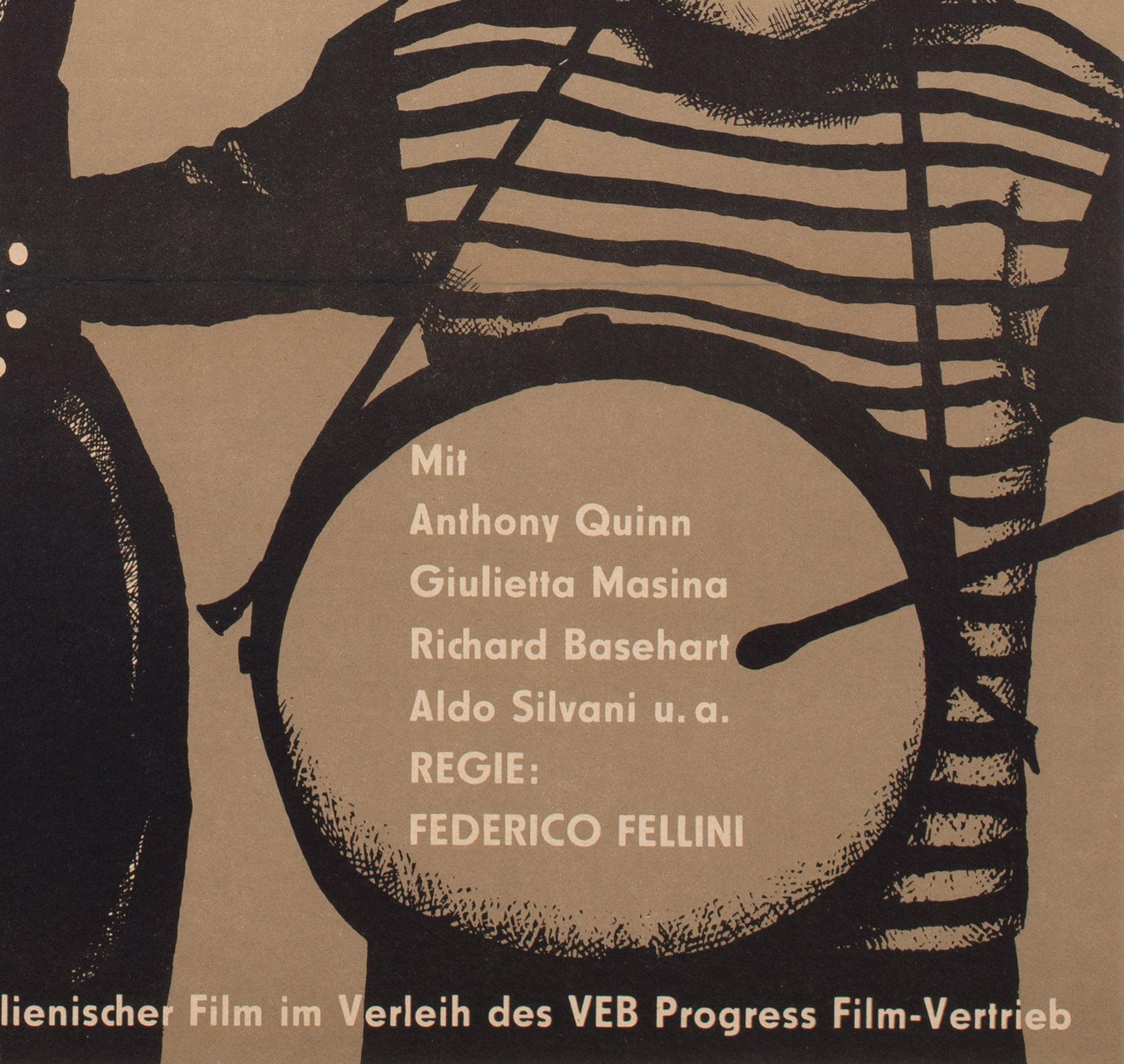 La Strada 1961 Affiche de film de l'Allemagne de l'Est, Ebel Hegewald en vente 2