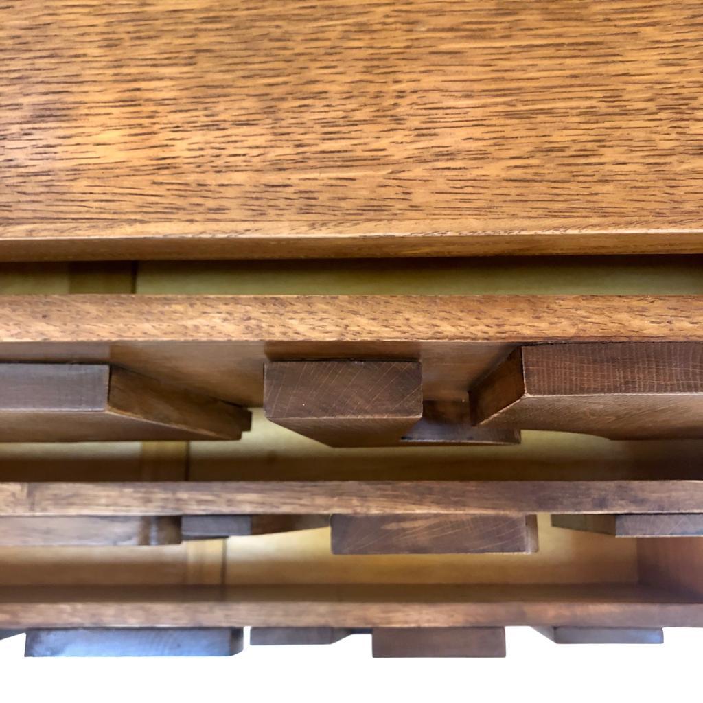 XXIe siècle et contemporain I.A. Studio Design/One Brutalism Italian Sideboard Laiton et Oak Wood en vente