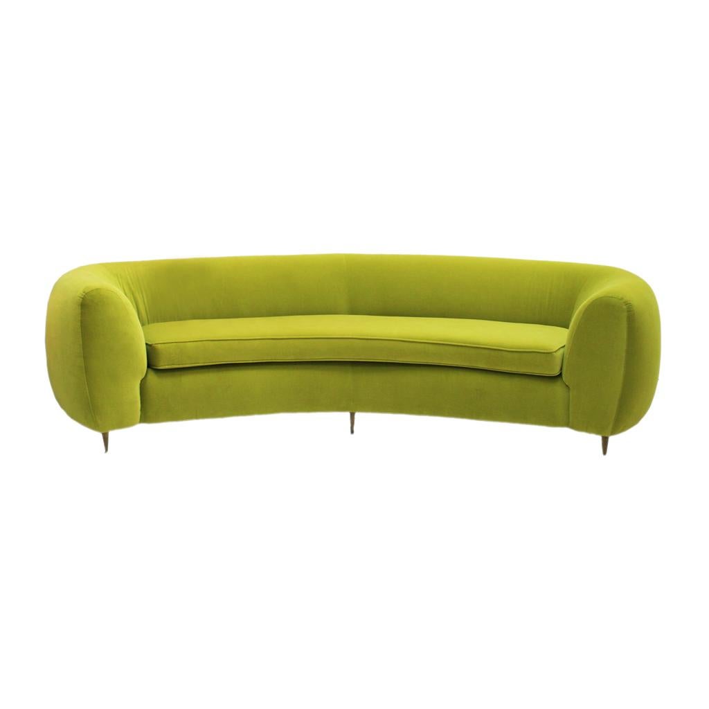 Lime green velvet sale couch