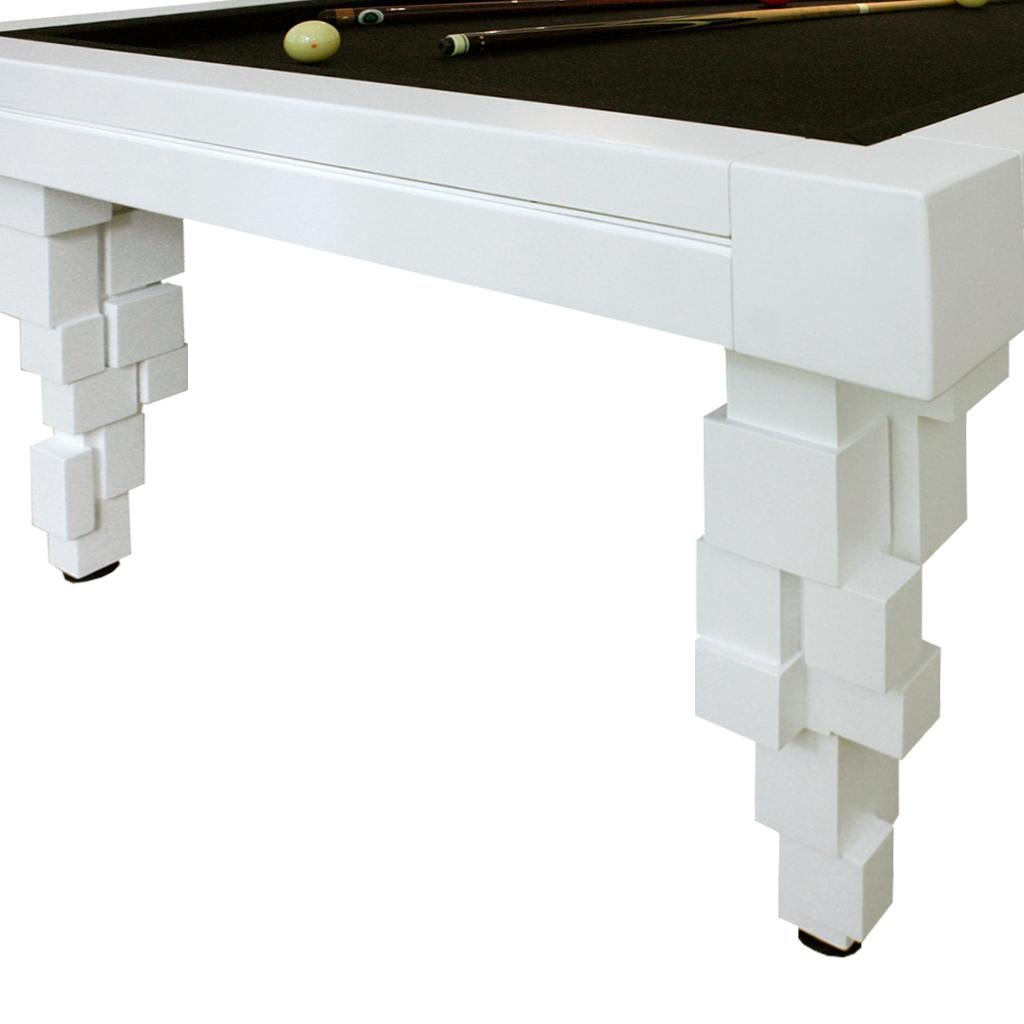 Spanish L.A. Studio Contemporary Modern Brutalism Style White Pool Table For Sale