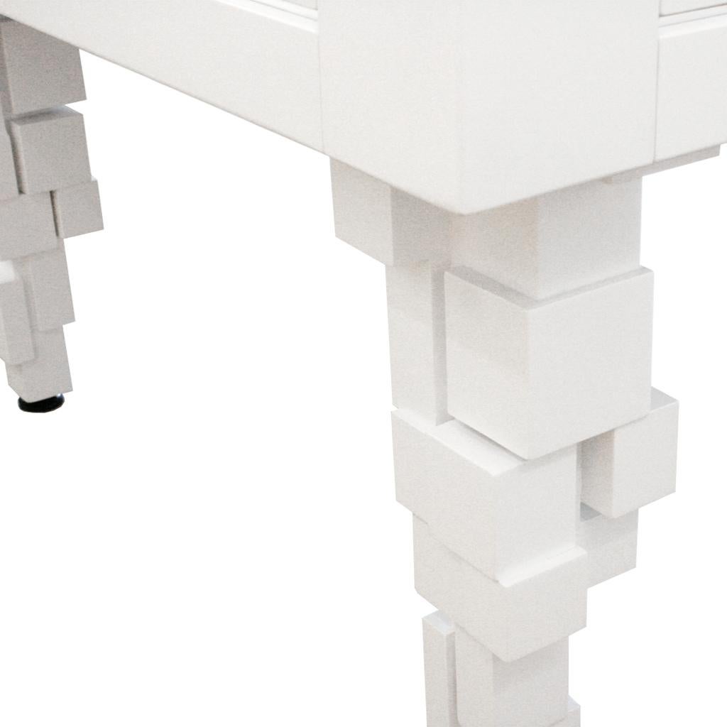 L.A. Studio Contemporary Modern Brutalism Style White Pool Table For Sale 1