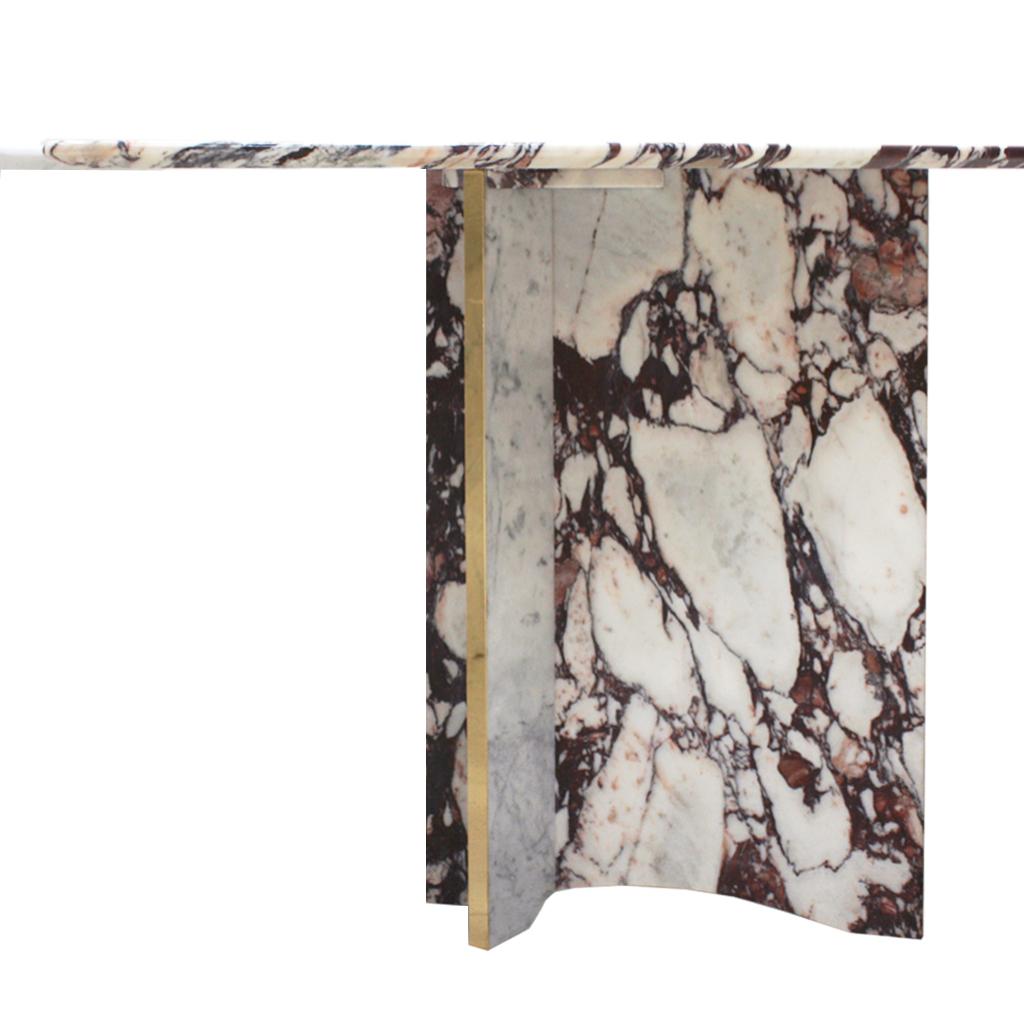 L.A. Studio Contemporary Modern Marble and Brass Italian Dining Table 4