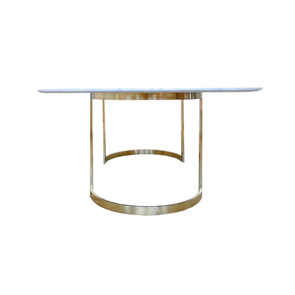 L.A. Studio Contemporary Modern Marble and Brass Italian Dining Table In Good Condition For Sale In Ibiza, Spain