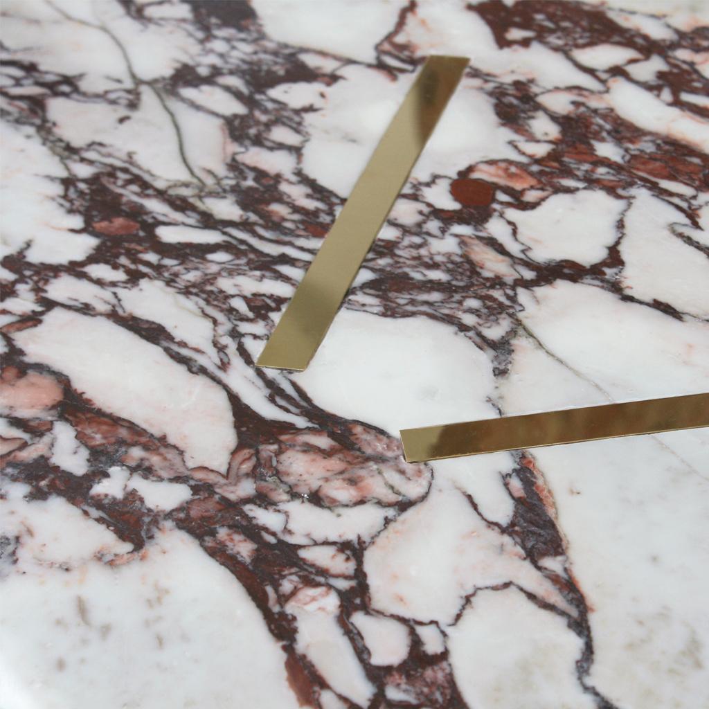 L.A. Studio Contemporary Modern Marble and Brass Italian Dining Table For Sale 4