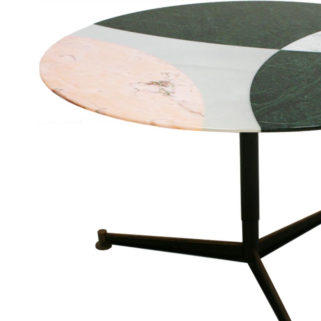 Italian L.A. Studio Contemporary Modern Marble Circular Dining Table For Sale