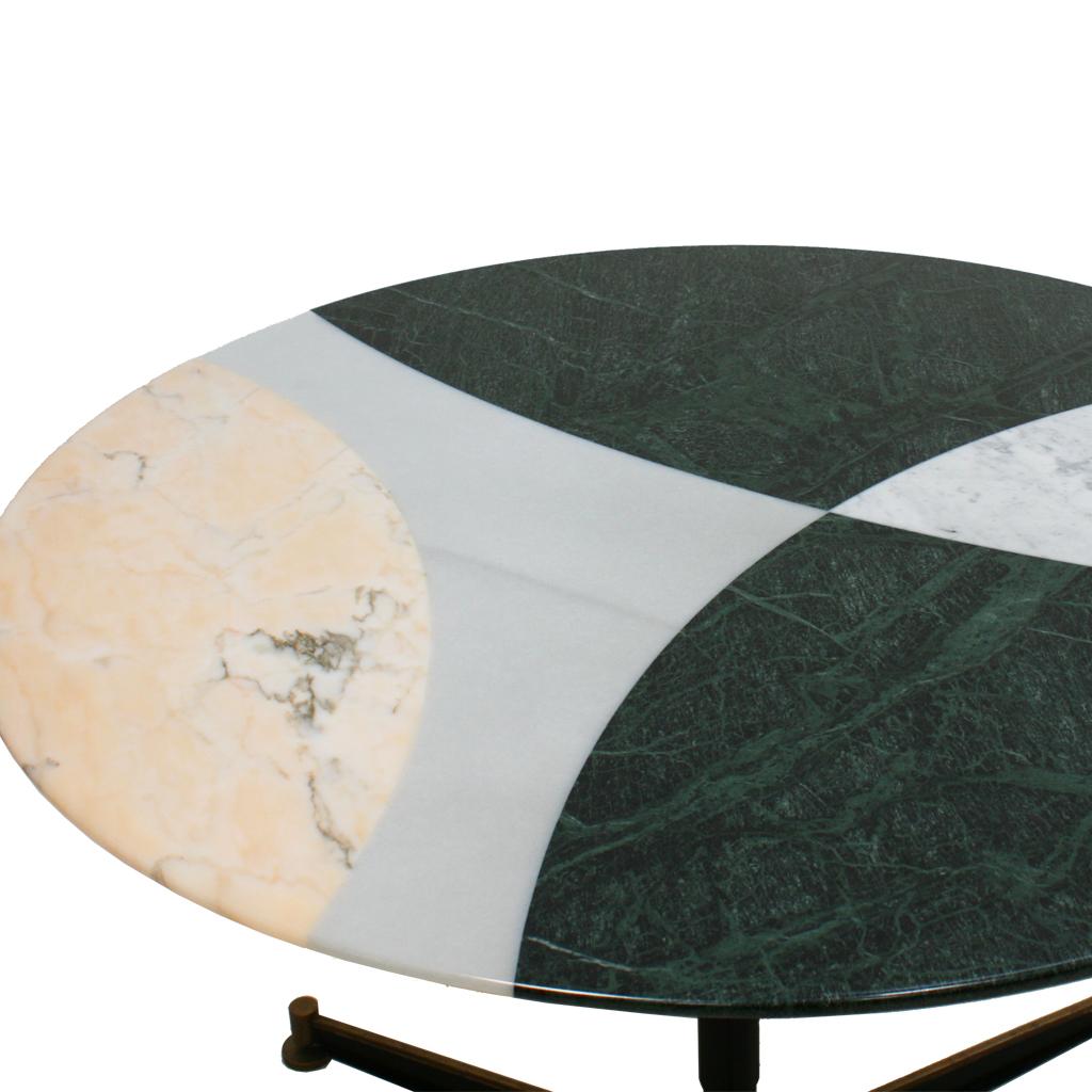 L.A. Studio Contemporary Modern Marble Circular Dining Table In Good Condition For Sale In Madrid, ES