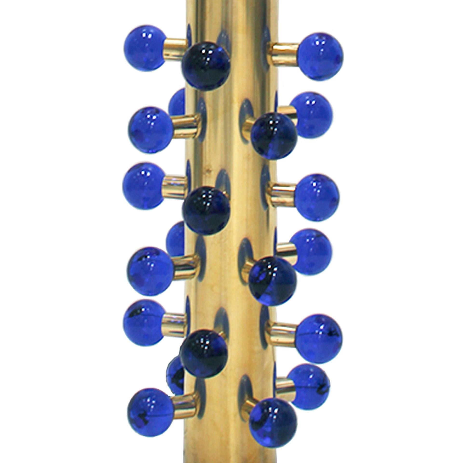 XXIe siècle et contemporain I.A. Studio Paire de lampes de table contemporaines en verre de Murano et laiton en vente