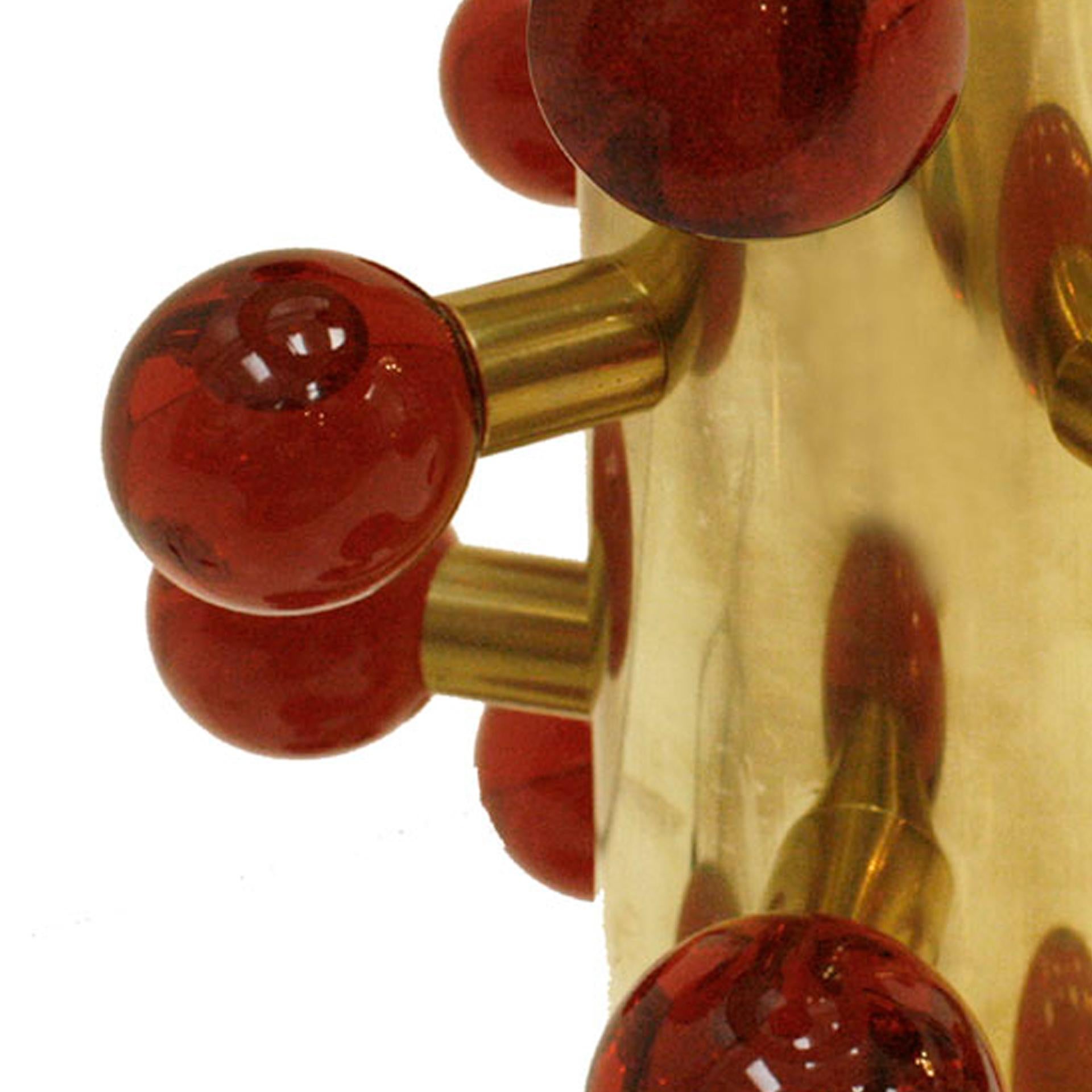 L.A. Studio Pareja de lámparas de mesa modernas contemporáneas de cristal de Murano y latón en venta 2