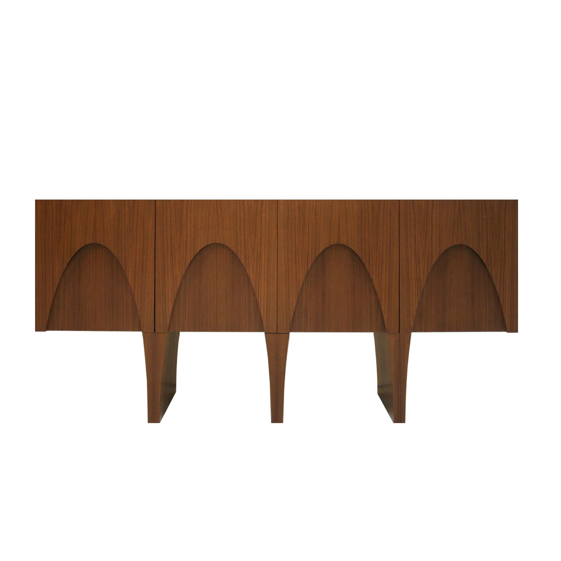 Contemporary Modern Teak and Lemongrass Wood Sideboard In Good Condition For Sale In Ibiza, Spain