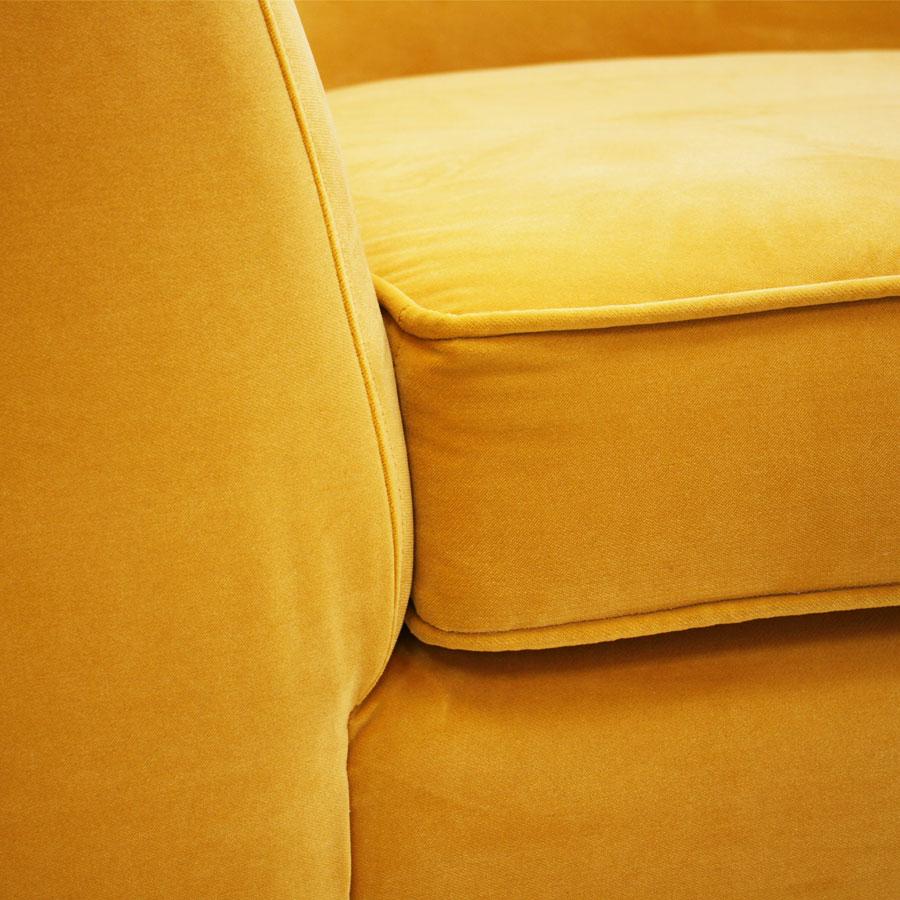 Modern L.A. Studio Curved Yellow Sofa of Six-Seat Manufactured in Italy For Sale
