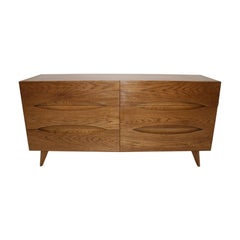 L.a. Studio Mid-Century Modern Style Walnut Wood Italian Six Drawers Sideboard