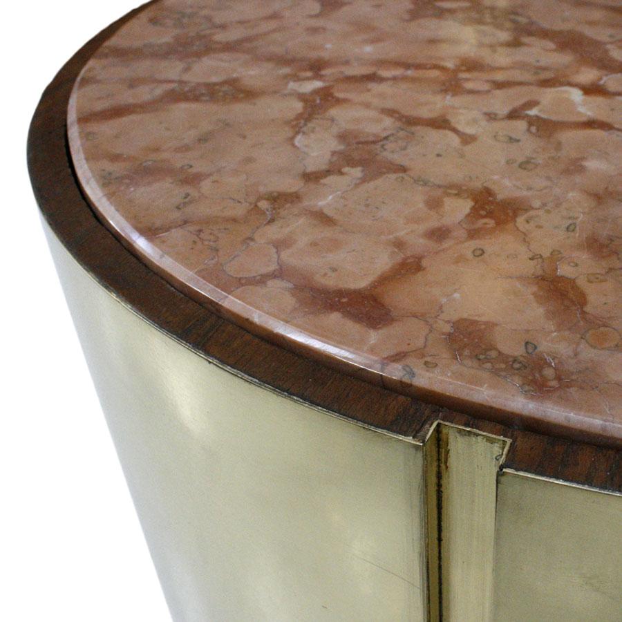 L.A. Studio Modern Brass and Marble Set of Three Italian Side Tables For Sale 5