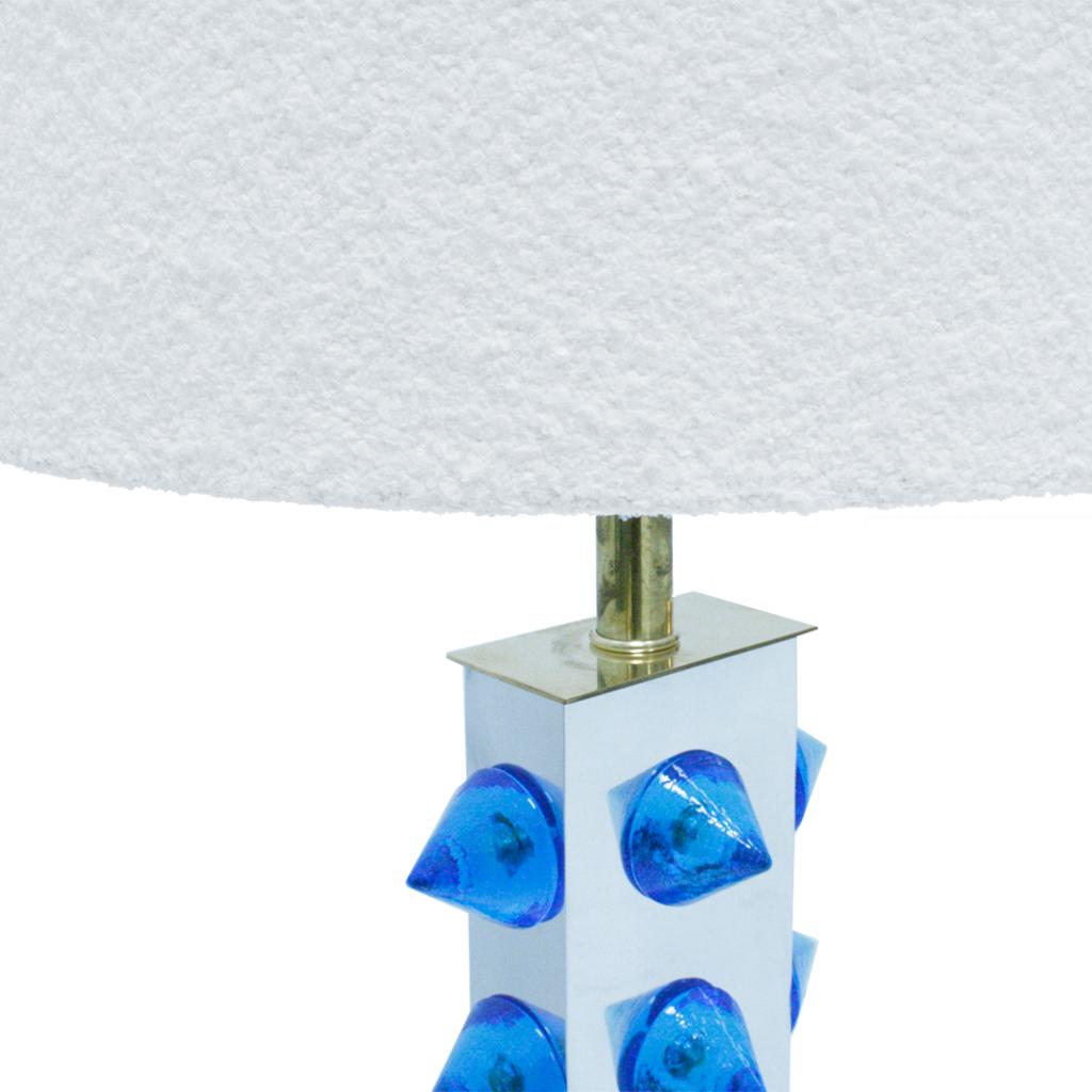 L.A. Studio Pair of Table Lamps with Colored Murano Glass For Sale 1