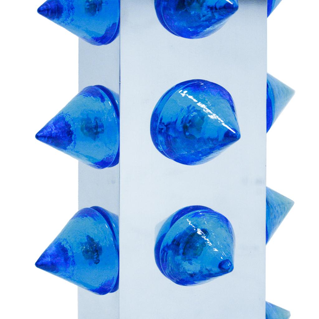 Paire de lampes de bureau L.A. Studio avec verre de Murano coloré en vente 2
