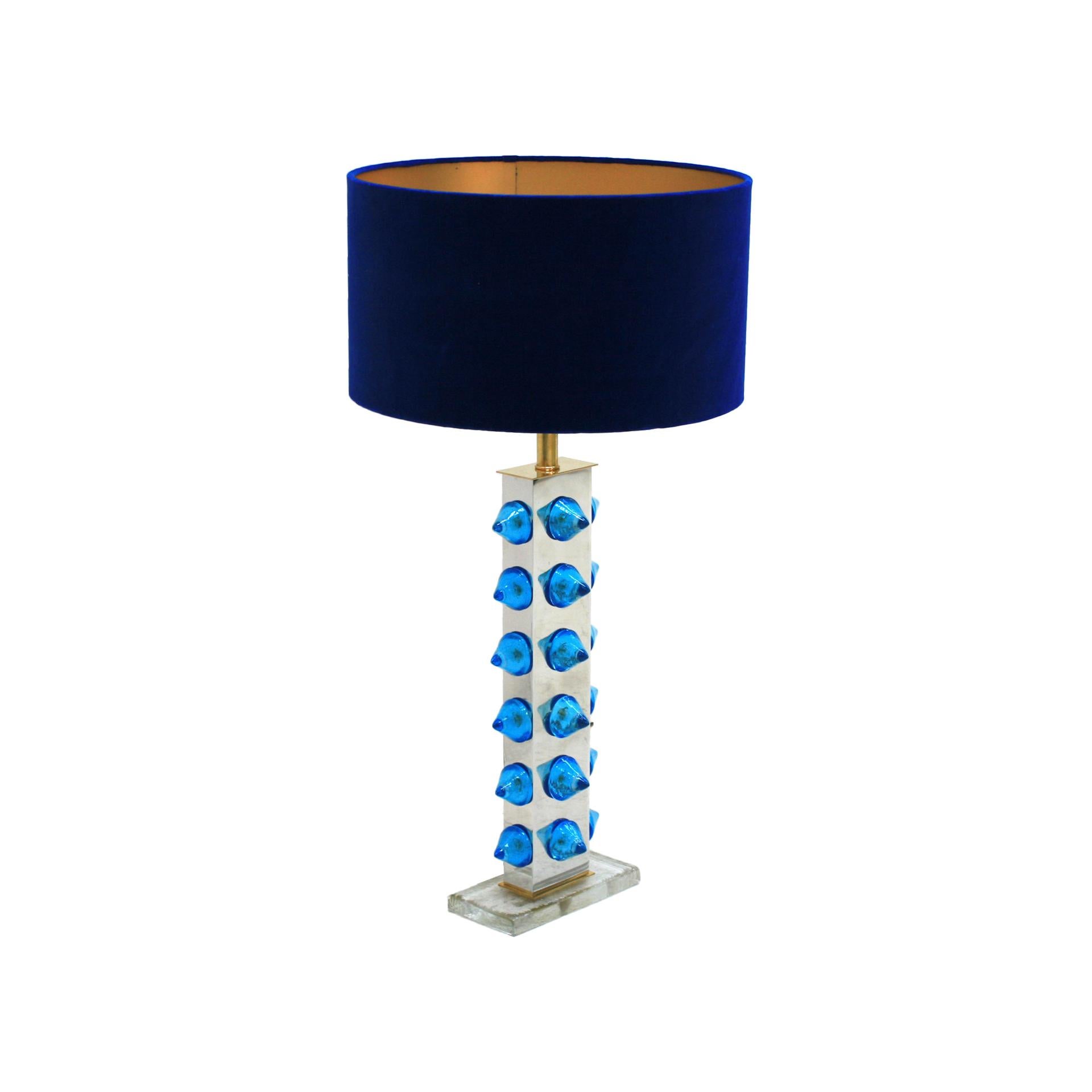 Italian L.A. Studio Table Lamps with Colored Murano Glass For Sale
