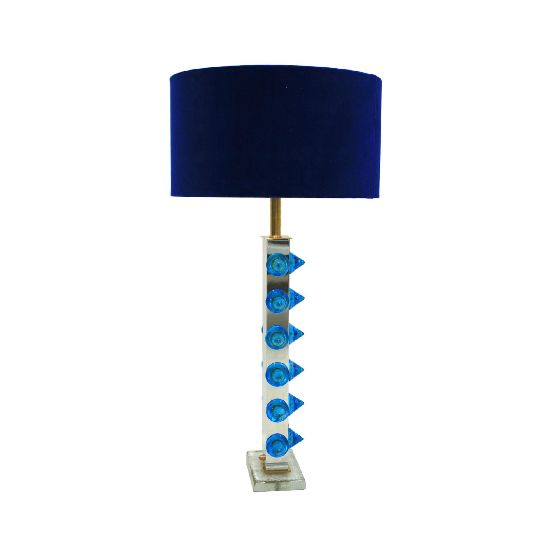 L.A. Studio Table Lamps with Colored Murano Glass In Good Condition For Sale In Ibiza, Spain