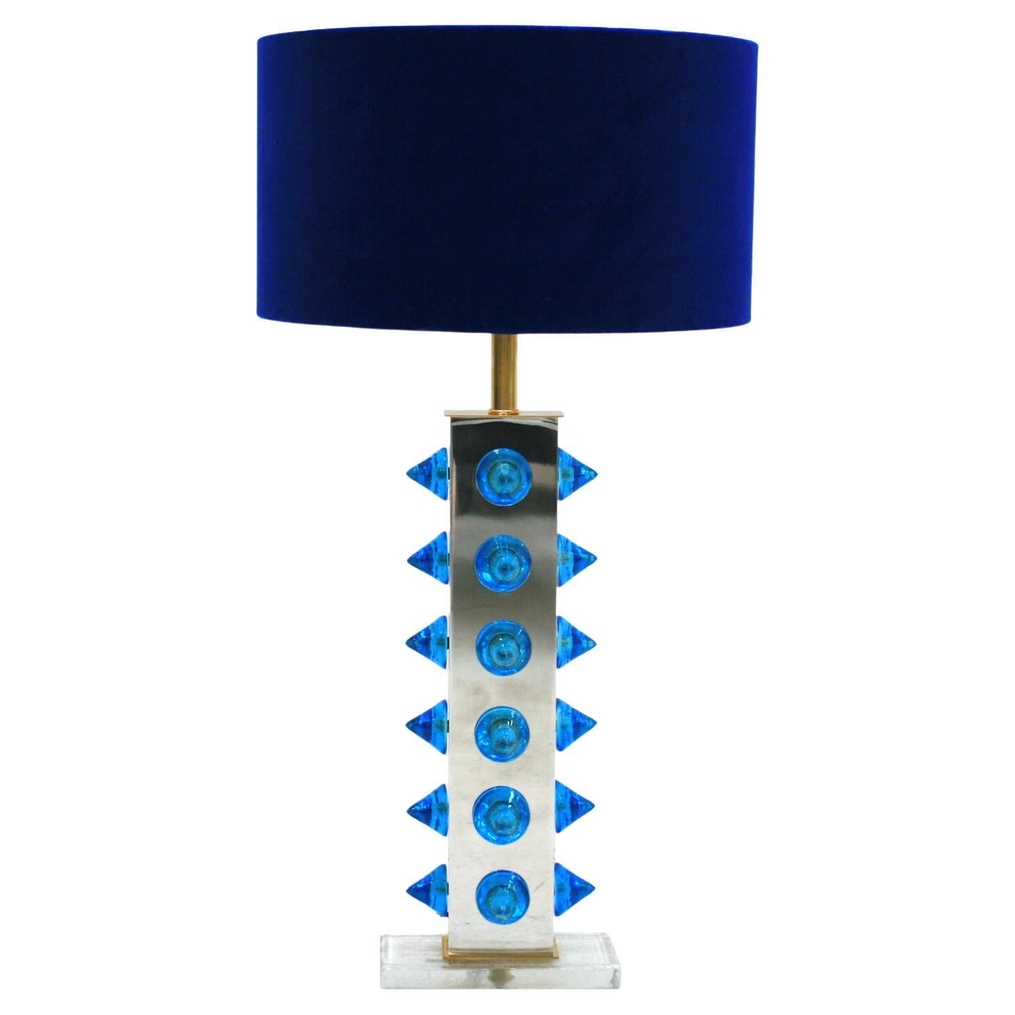 L.A. Studio Table Lamps with Colored Murano Glass For Sale