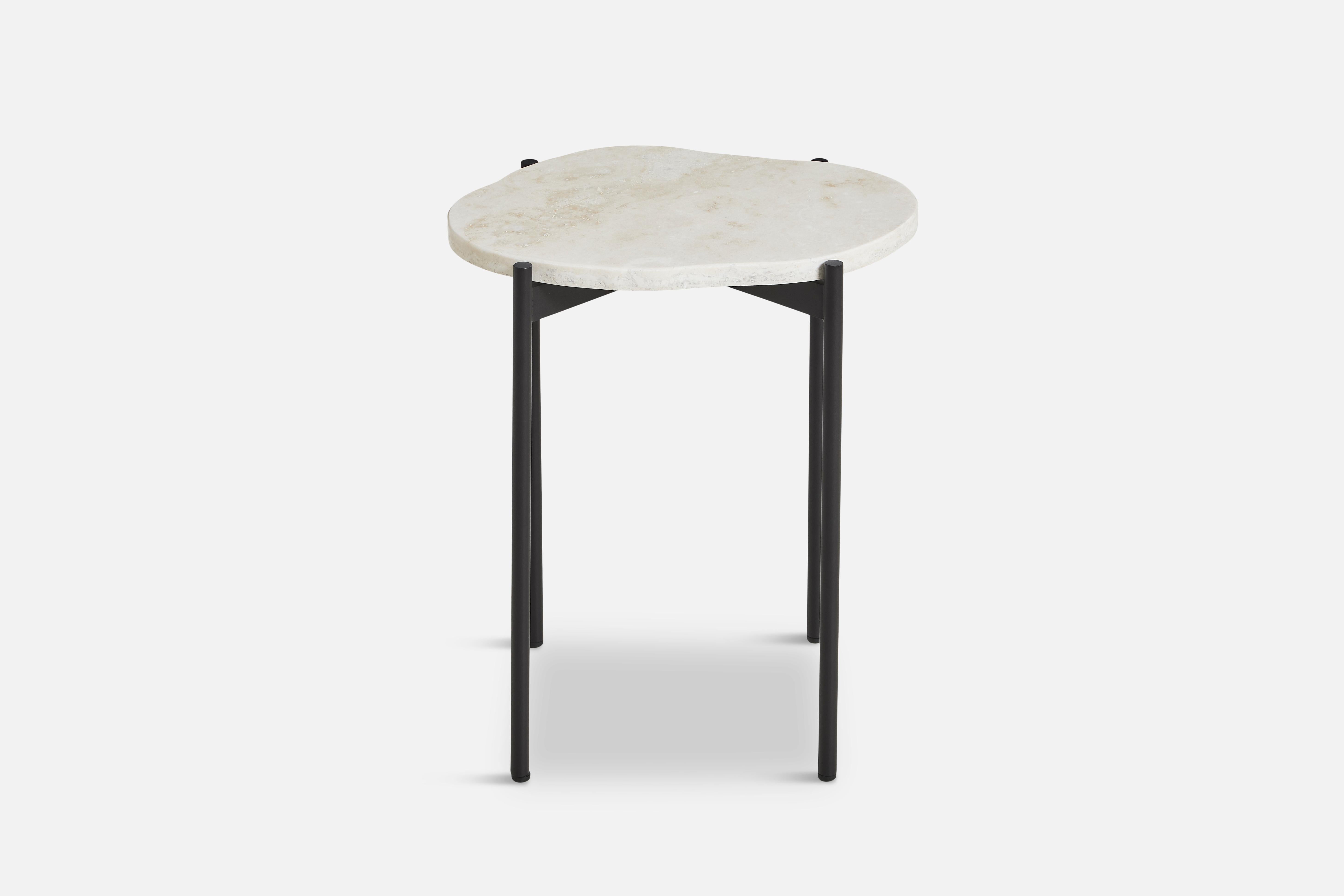 La Terra small occasional table by Agnes Morguet
Materials: Metal, Ivory Travertine.
Dimensions: D 31.2 x W 40.5 x H 45.7 cm

The founders, Mia and Torben Koed, decided to put their 30 years of experience into a new project. It was time for a change