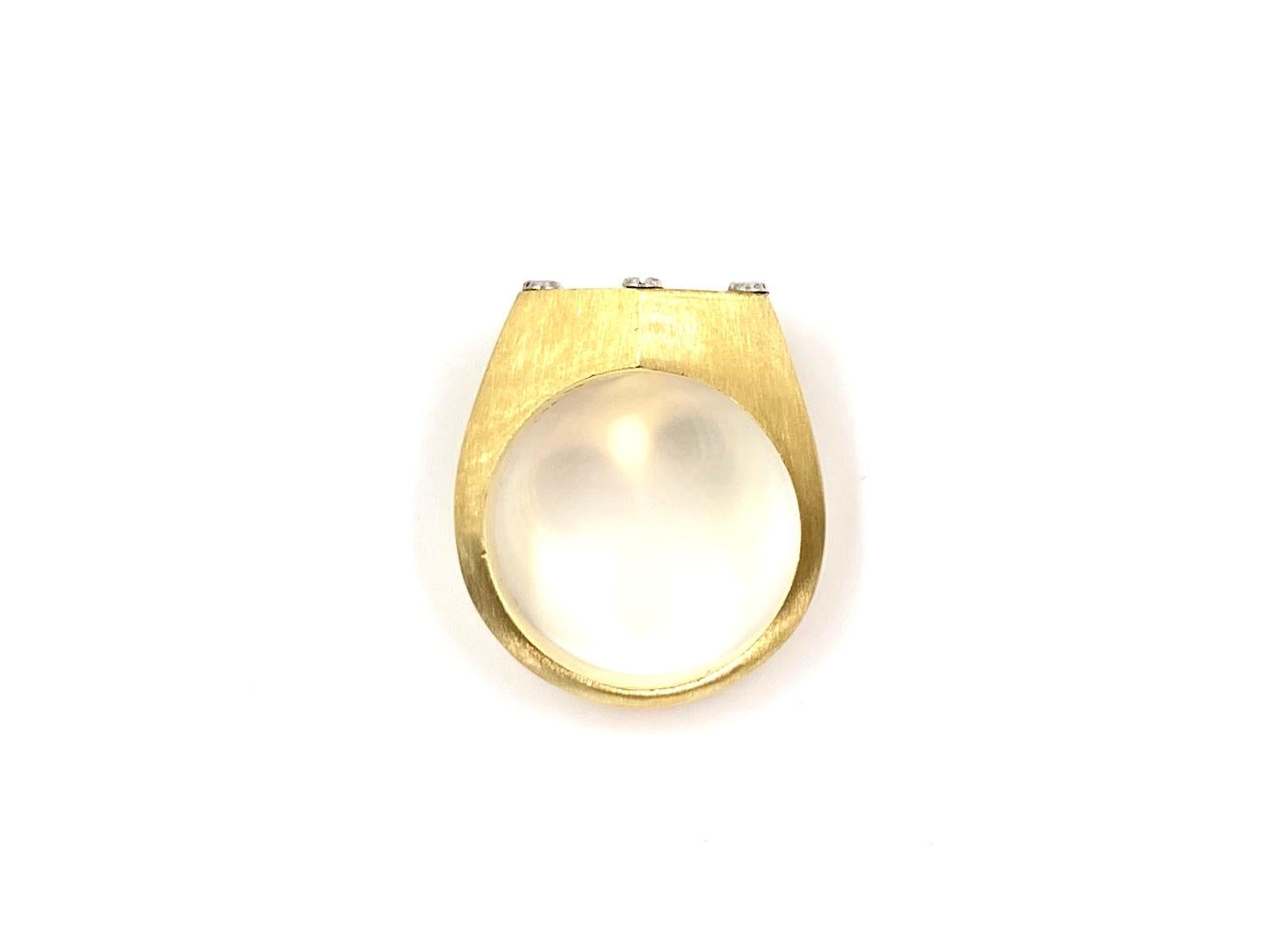 La Triomphe 18 Karat Two-Tone Diamond Ring For Sale 1